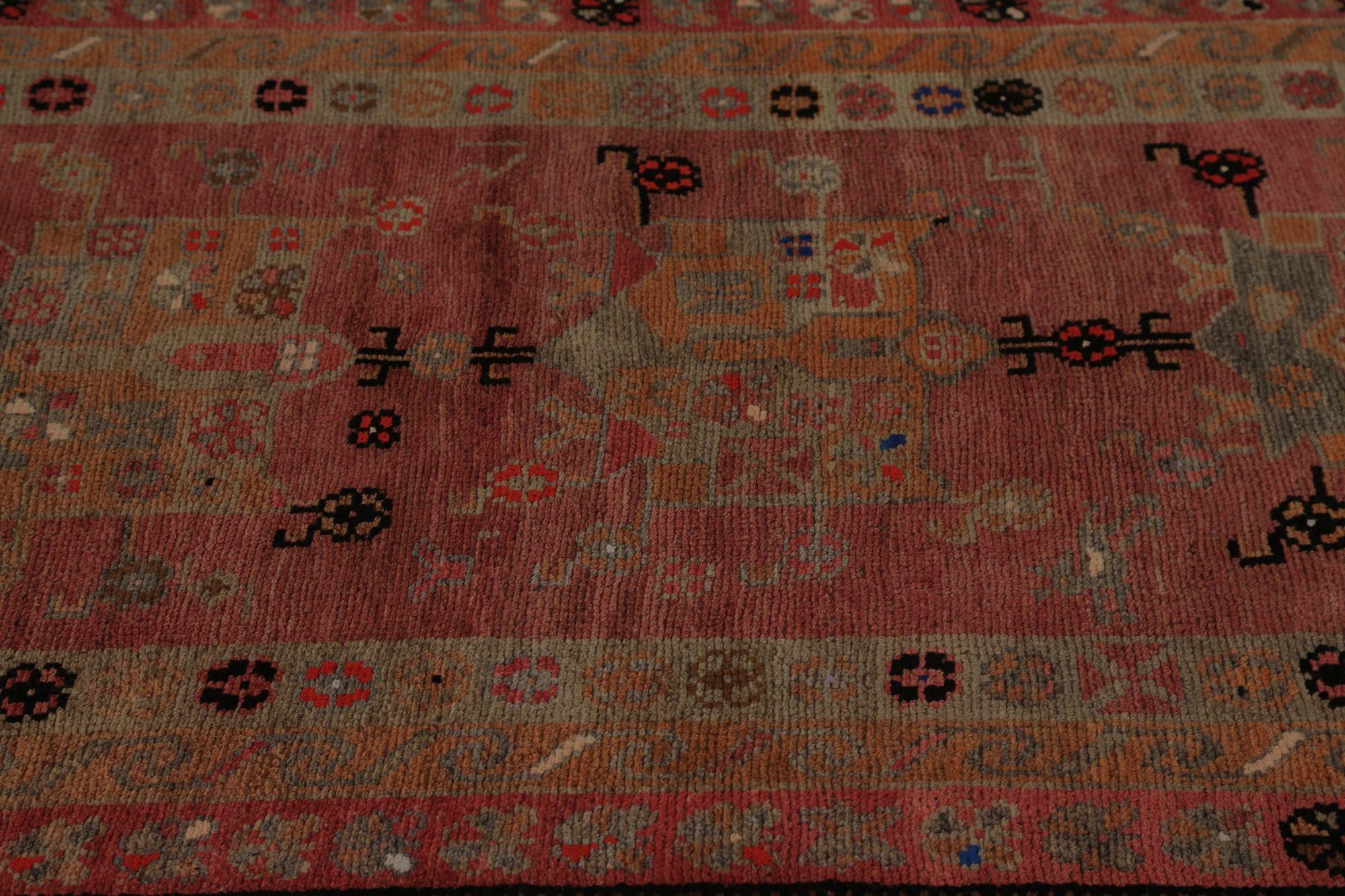 Persischer Aserbaidschan-Läufer aus Wolle – rotes Design – 96983 (20. Jahrhundert) im Angebot
