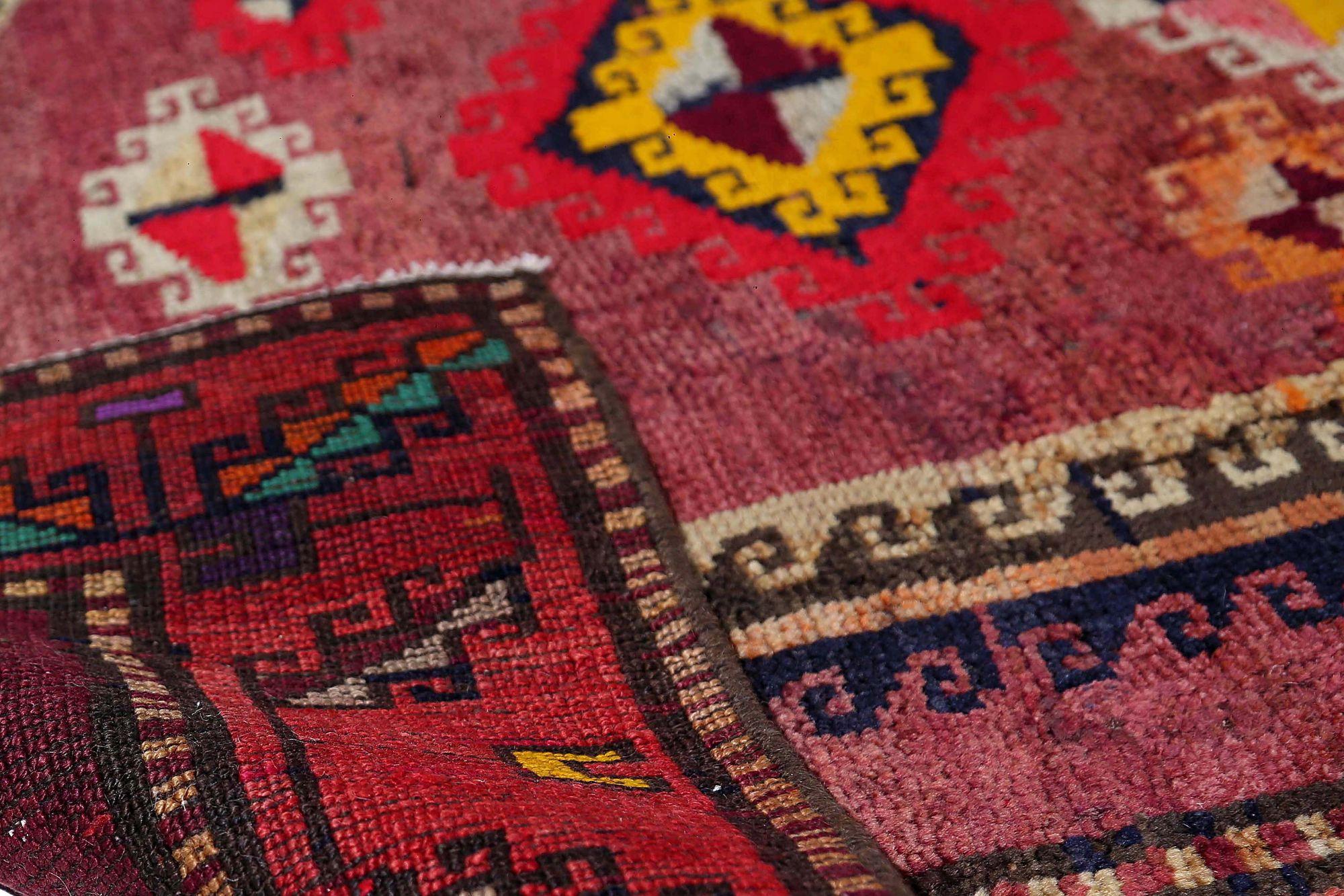 XX secolo Tappeto Runner Persiano Azerbaijan - Lana Rosso Giallo Design - 96903 in vendita