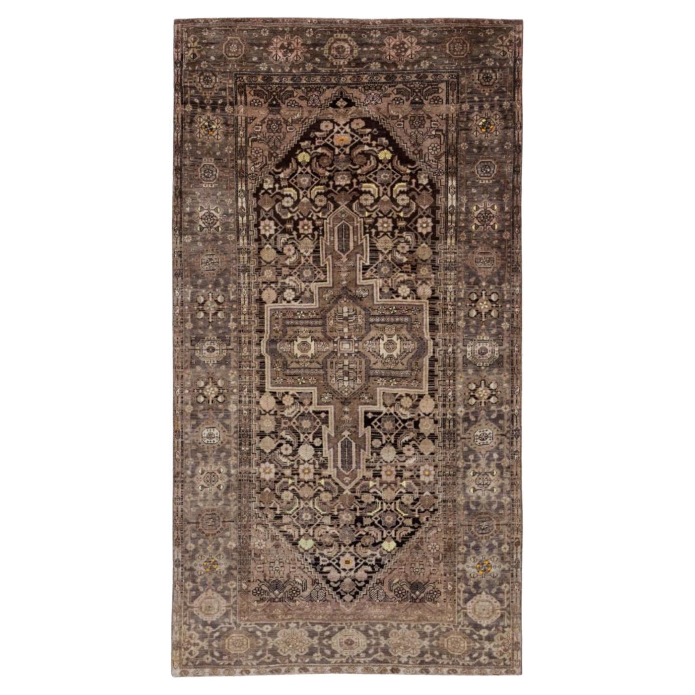 Persischer Aserbaidschan Small Teppich - Wolle Brown Elfenbein Design - 91324