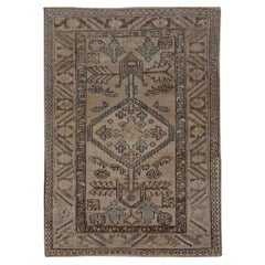 Persischer Aserbaidschan Kleiner Teppich - Wolle Braun Elfenbein Taupe Design - 91482