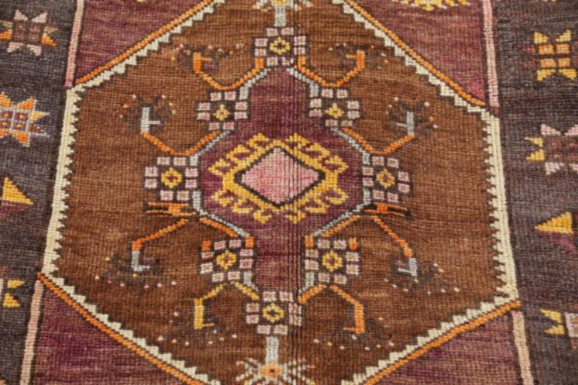 Asiatico Tappeto persiano Azerbaijan piccolo - Lana Marrone Arancione Rosso Giallo - 91432 in vendita