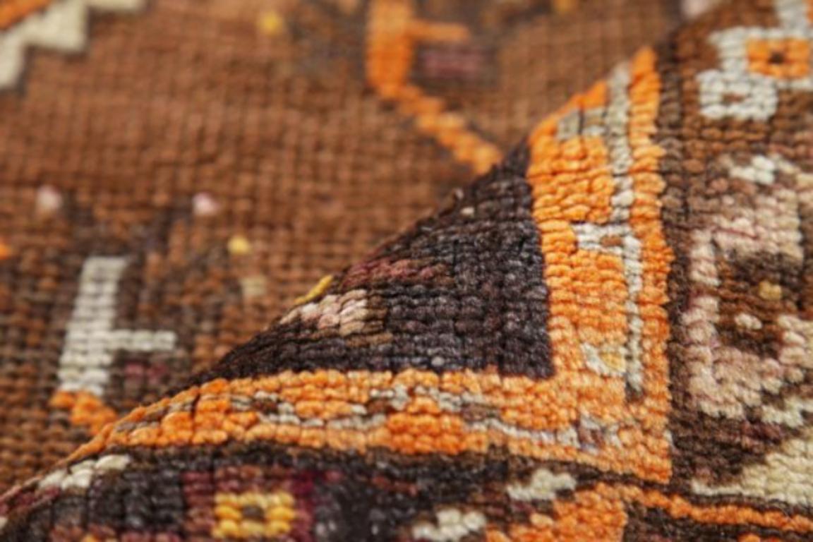 XX secolo Tappeto persiano Azerbaijan piccolo - Lana Marrone Arancione Rosso Giallo - 91432 in vendita