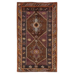 Persischer Aserbaidschan Kleiner Teppich - Wolle Braun Orange Rot Gelb - 91432