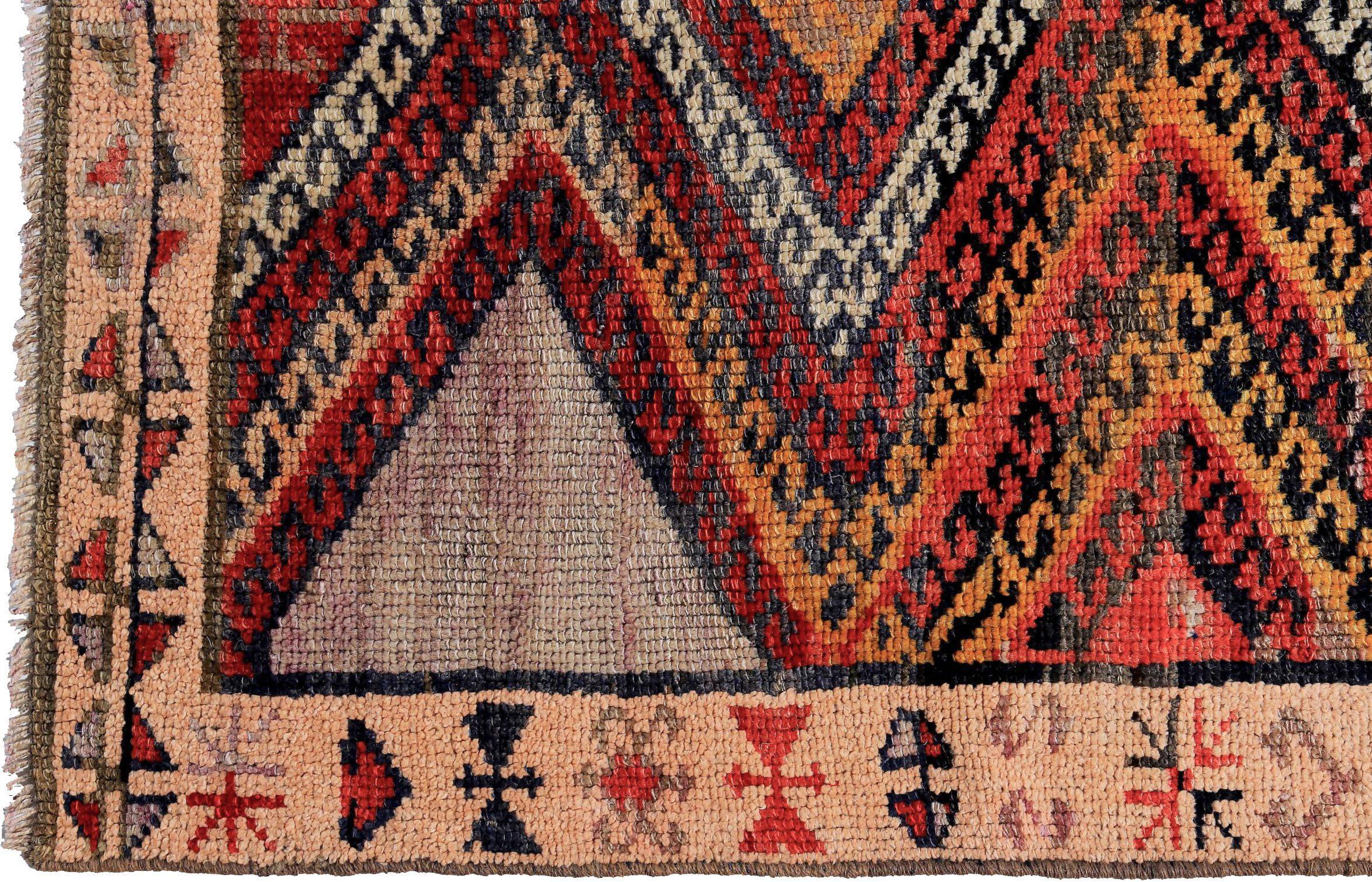 Tappeto persiano Azerbaijan Small - Lana Marrone Rosso Giallo Design - 89648 In condizioni ottime in vendita a Dallas, TX