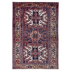 Tappeto persiano Azerbaijan Small Design 1910 circa - Lana blu avorio rosso - 91322