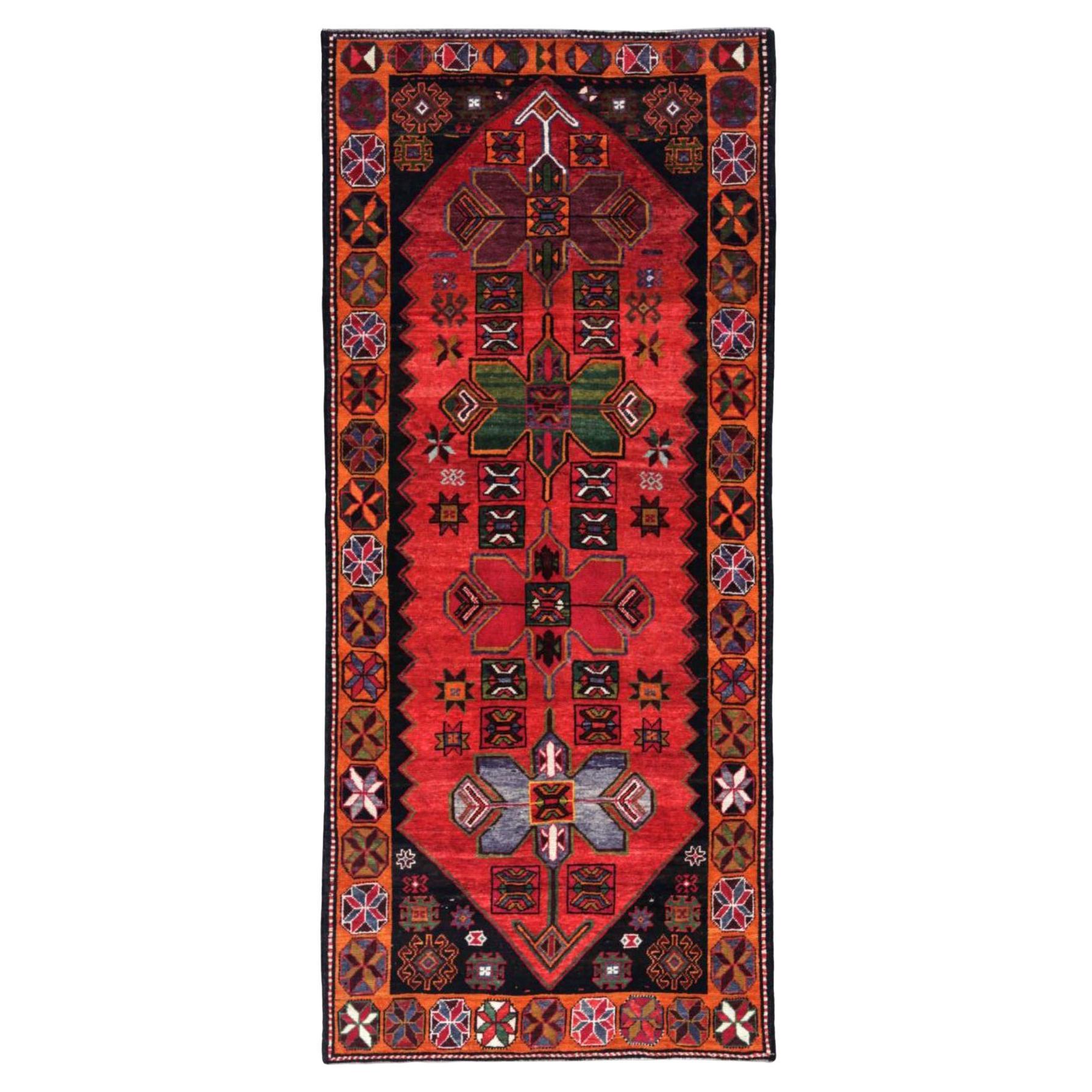 Persisch Aserbaidschan Kleiner Teppich CIRCA 1910 - Wolle Braun Grün Orange Design - 91624
