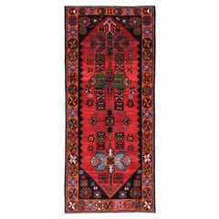 Persisch Aserbaidschan Kleiner Teppich CIRCA 1910 - Wolle Braun Grün Orange Design - 91624