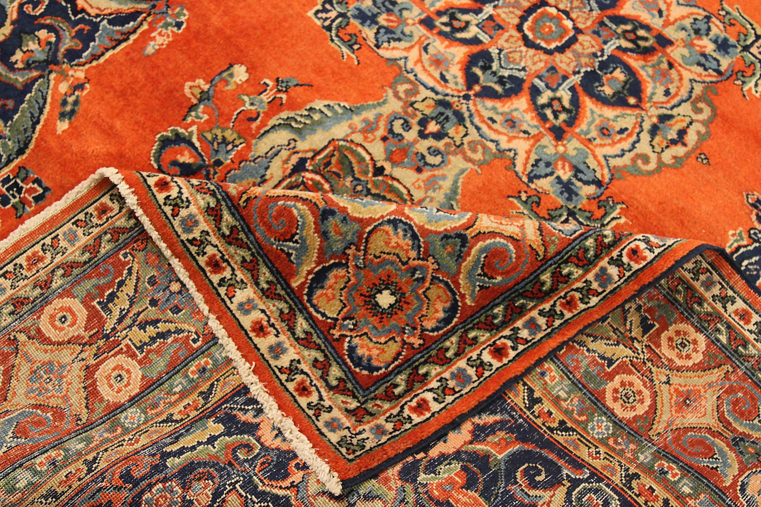 Petit tapis persan Azerbaïdjan Circa 1910 - Laine Bleu marine Rouge Jaune 72731 Excellent état - En vente à Dallas, TX