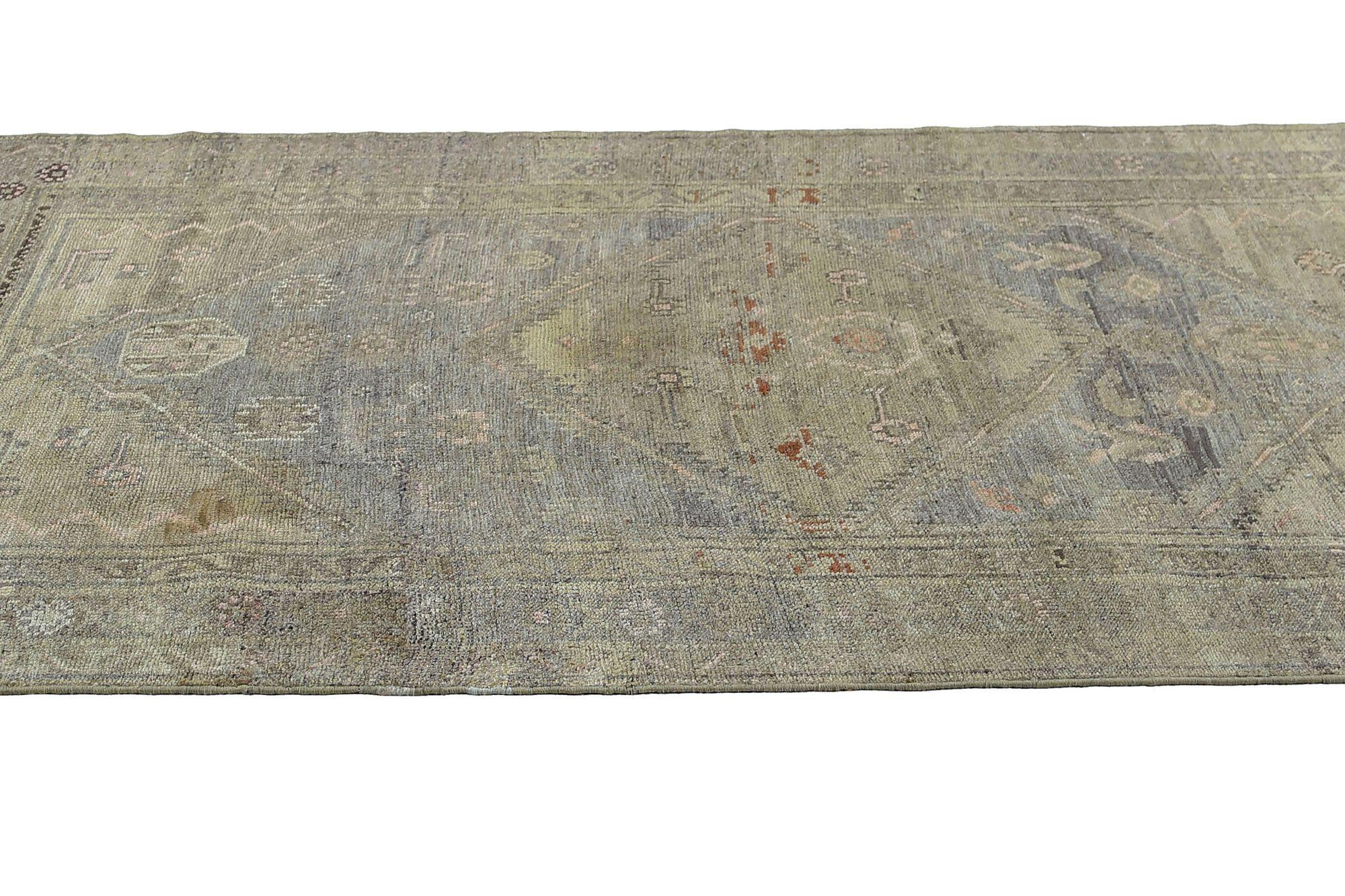 Persischer Aserbaidschanischer kleiner Teppich - Wolle Blau Grün Design - 97416 im Zustand „Hervorragend“ im Angebot in Dallas, TX