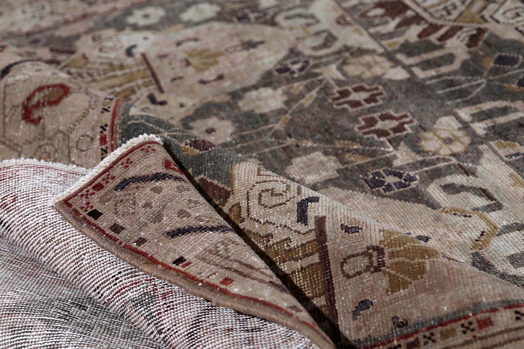 Iracheno Tappeto persiano Azerbaijan Small Design - Lana Marrone Grigio - 97607 in vendita