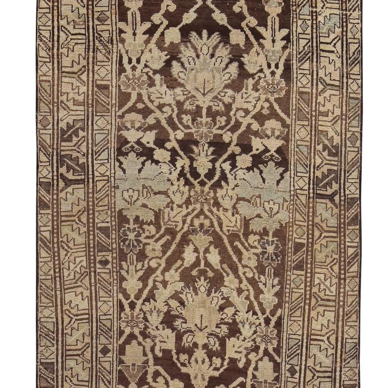 XX secolo Tappeto persiano Azerbaijan Small - Lana Marrone Avorio Design - 89643 in vendita
