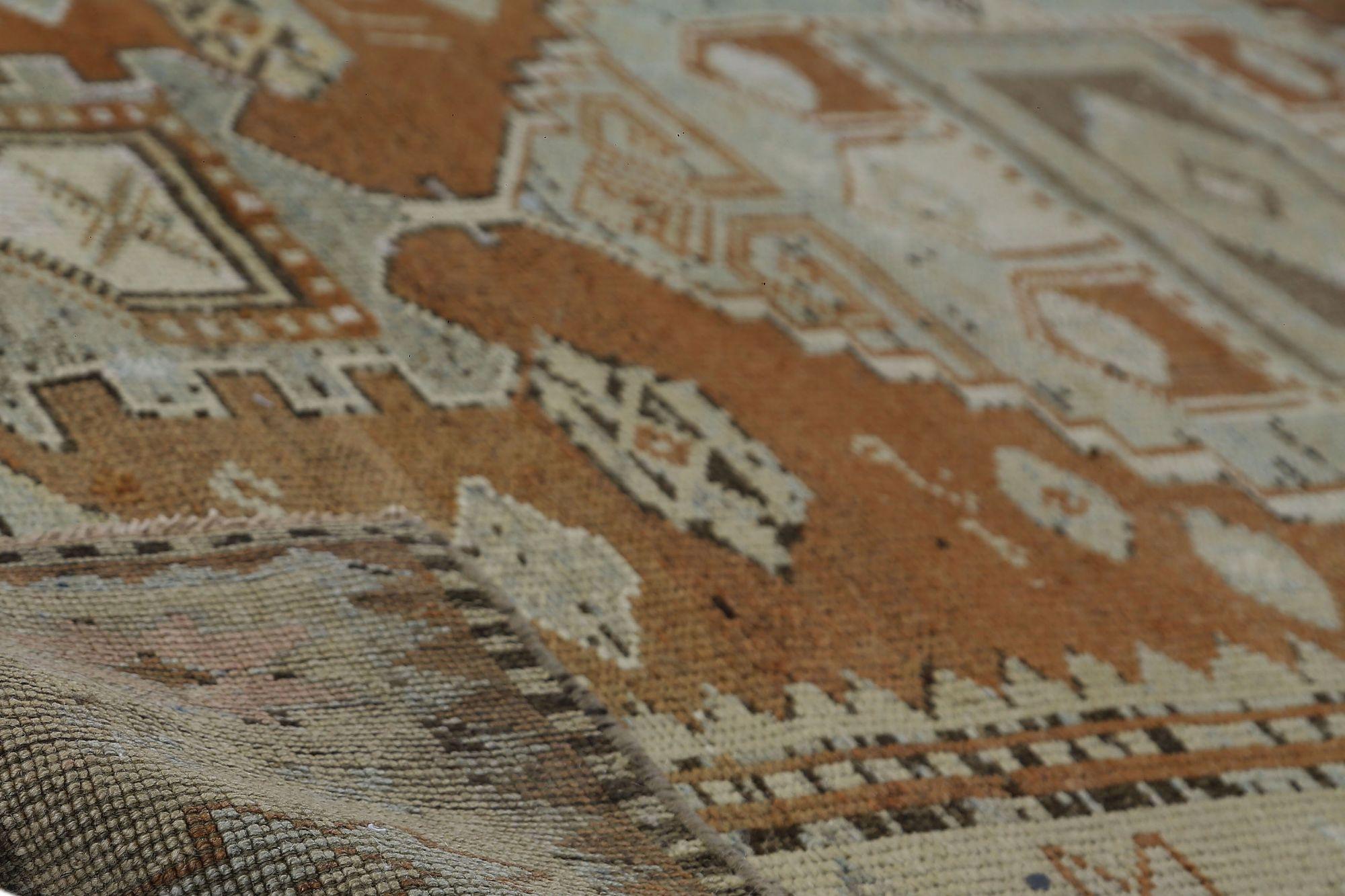Iracheno Tappeto persiano Azerbaijan Small - Lana Marrone Avorio Design - 97102 in vendita