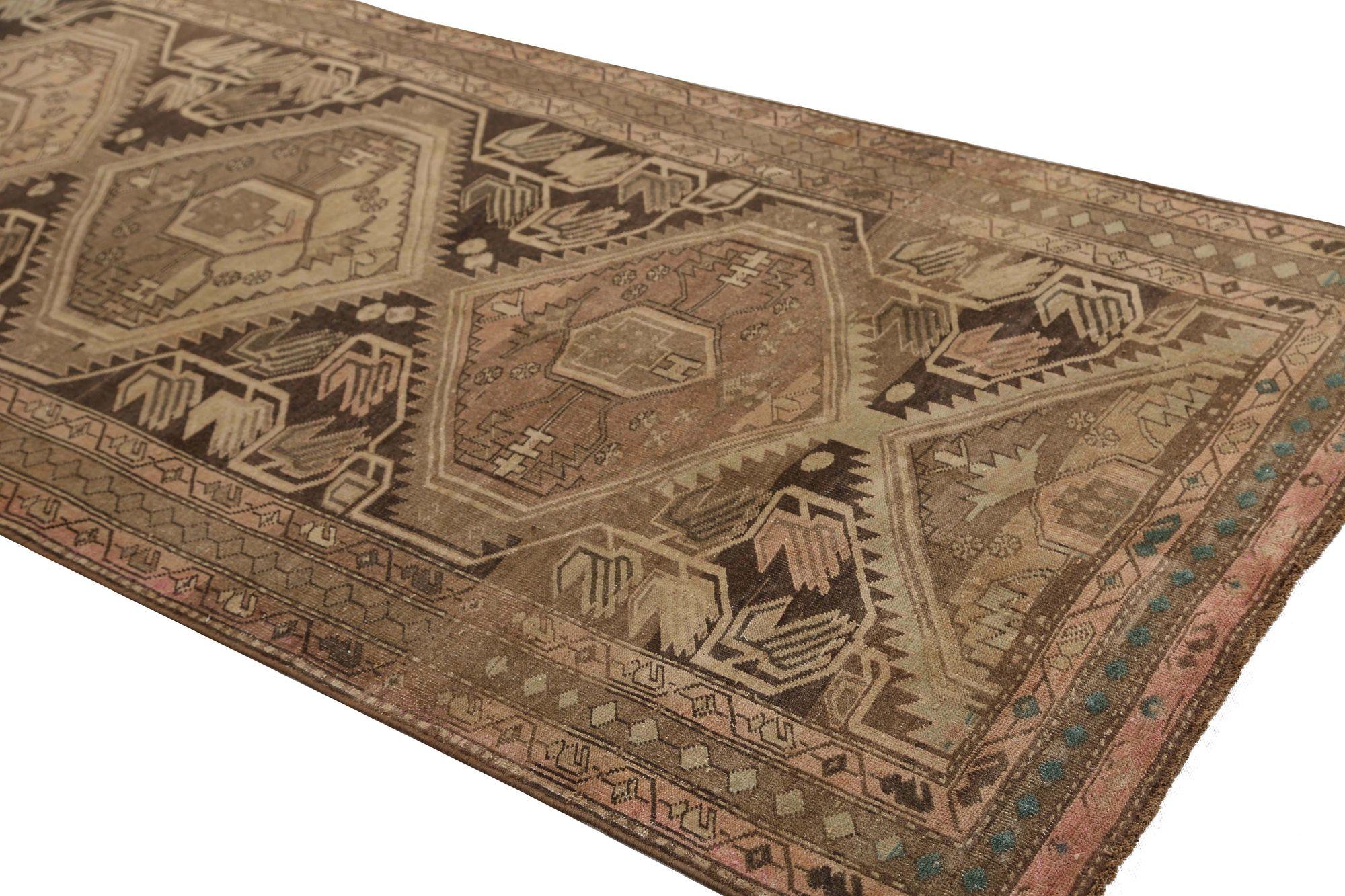 Alfombra Persa Azerbaiyán Small Design - Lana Marrón Marfil Rosa - 97402 Iraquí en venta