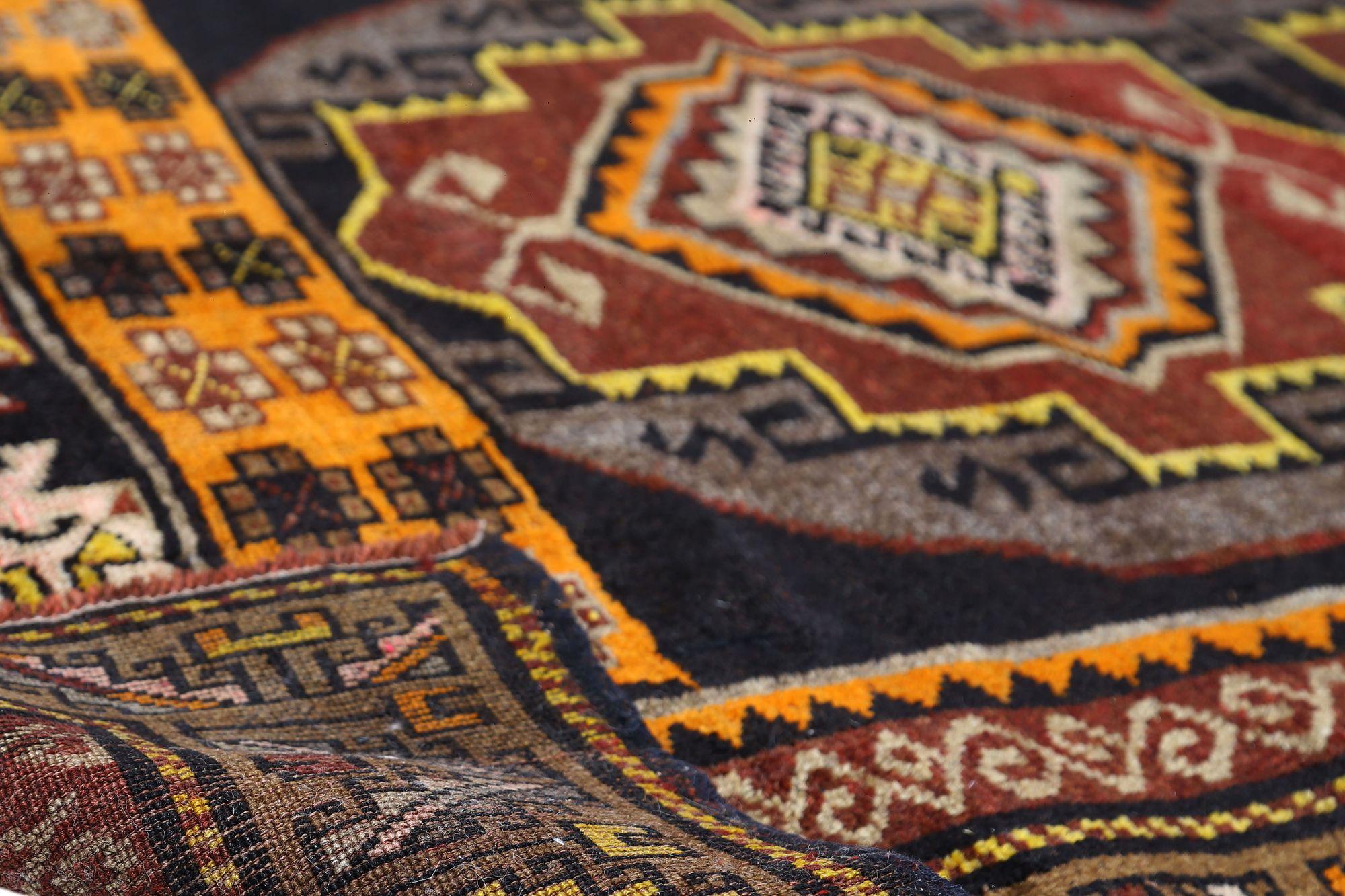 Alfombra Persa Azerbaiyán Small Design - Lana Marrón Naranja - 97078 Iraquí en venta