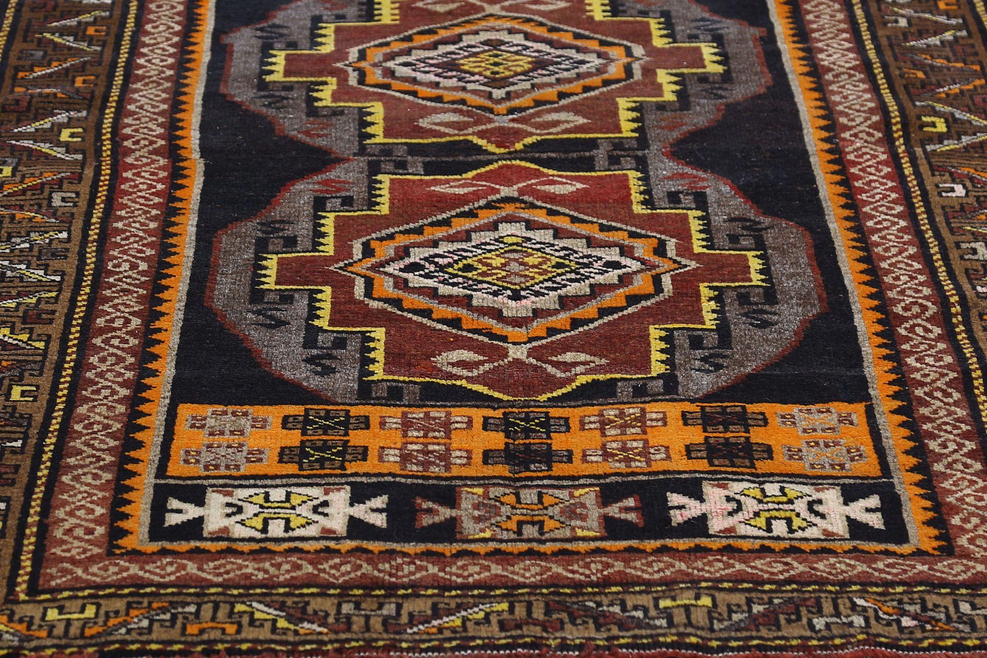 Alfombra Persa Azerbaiyán Small Design - Lana Marrón Naranja - 97078 siglo XX en venta