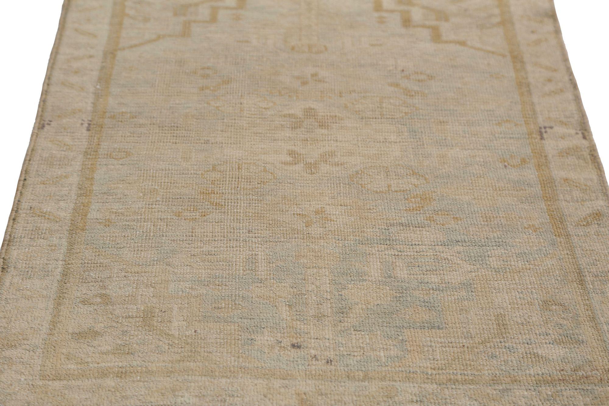Persischer Aserbaidschanischer kleiner Teppich - Wolle Elfenbein Hellblau Design - 97045 (20. Jahrhundert) im Angebot