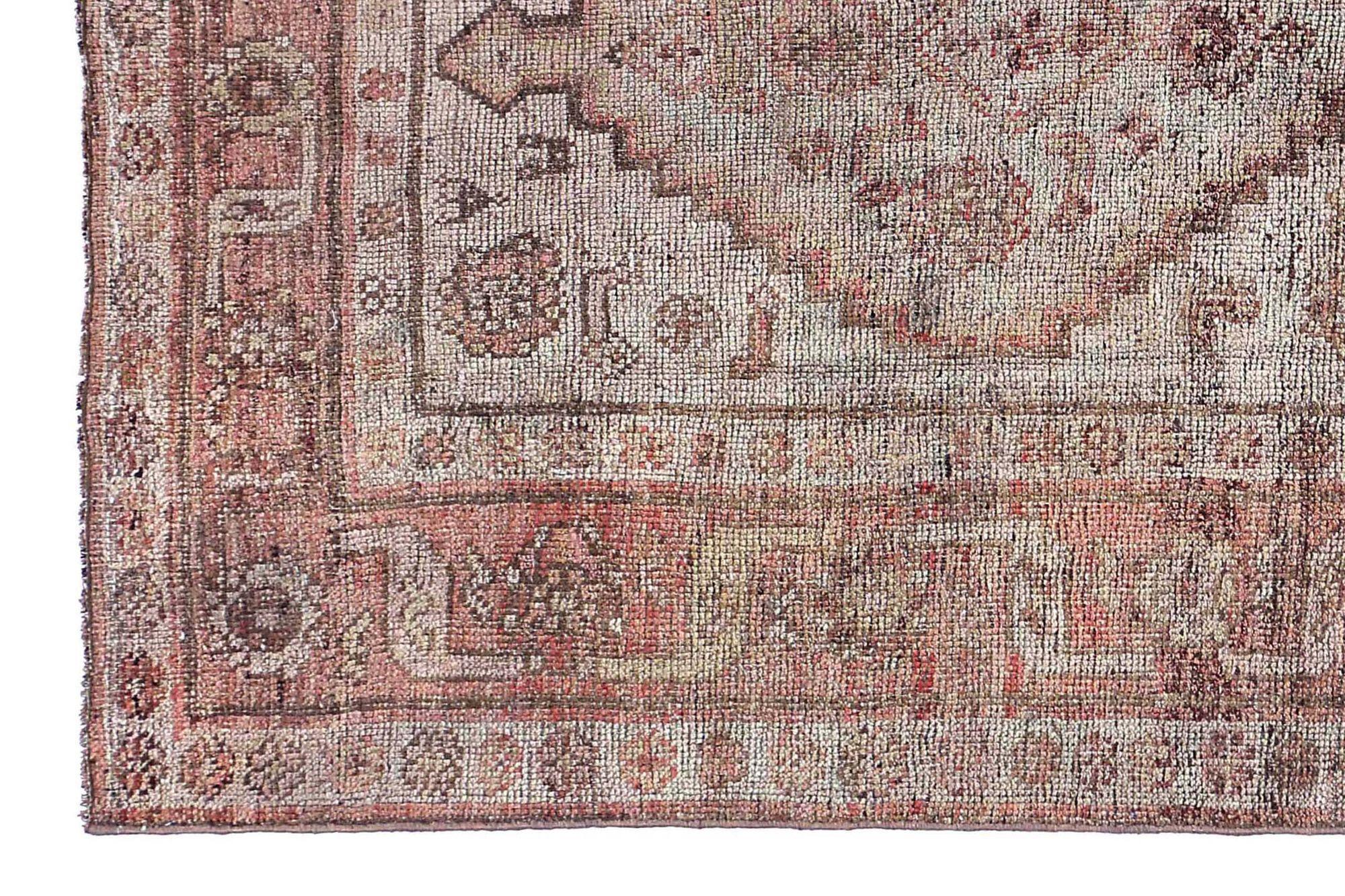 Persischer Aserbaidschanischer kleiner Teppich - Wolle Elfenbeinrosa Design - 97609 (20. Jahrhundert) im Angebot