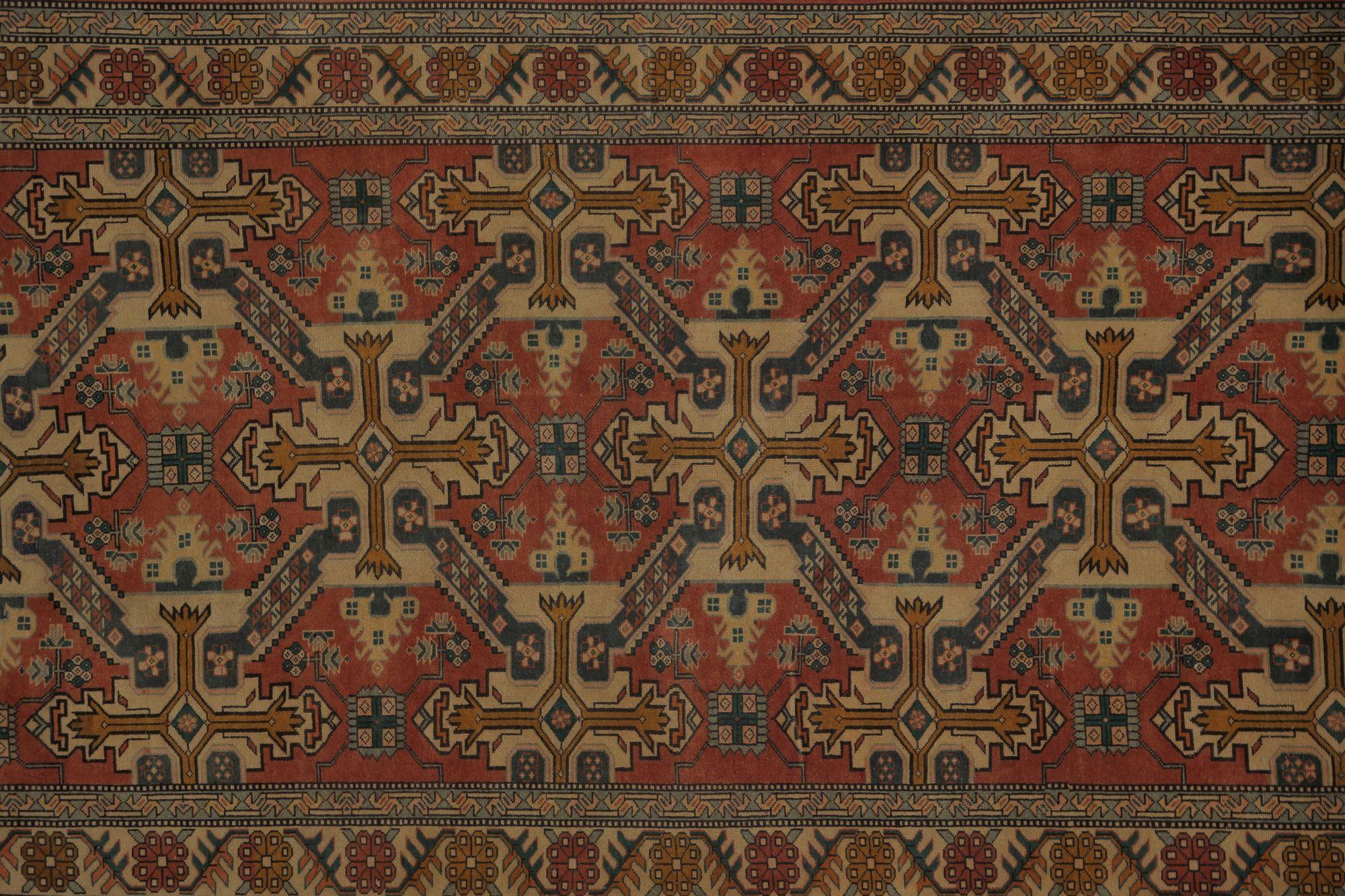 Persischer Aserbaidschanischer kleiner Teppich - Wolle Elfenbeinrot Design - 97424 (20. Jahrhundert) im Angebot