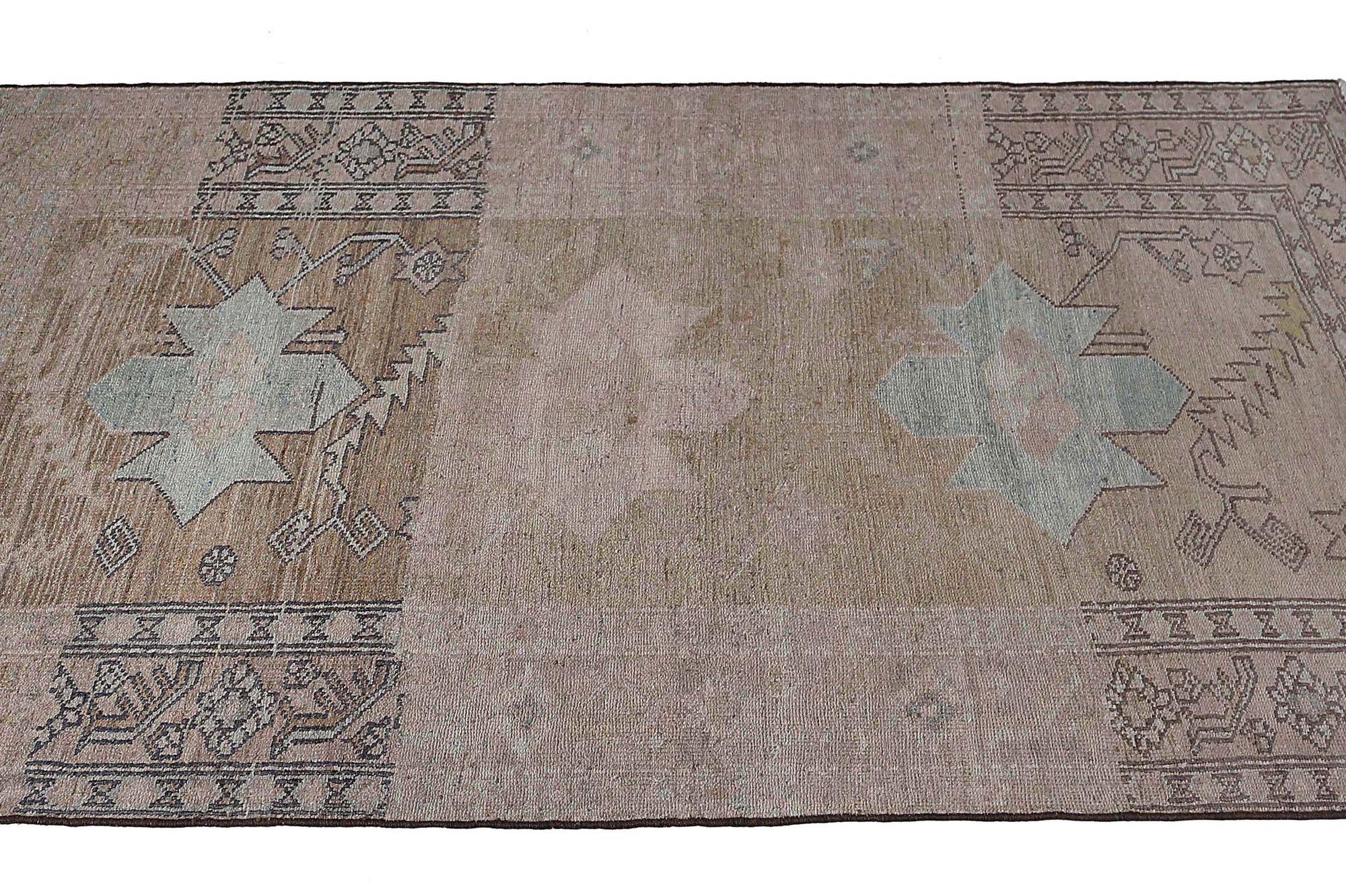 Tappeto Persiano Azerbaijan Piccolo - Lana Azzurro Rosa Taupe - 97605 In condizioni ottime in vendita a Dallas, TX