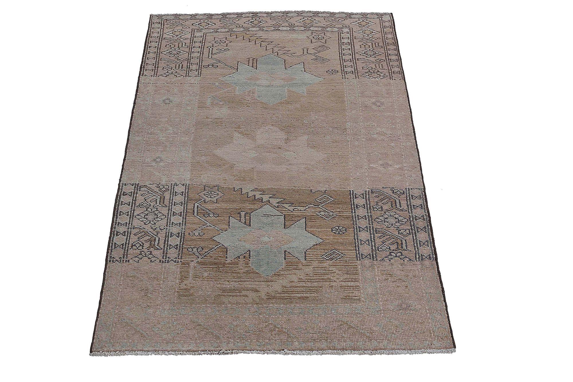 XX secolo Tappeto Persiano Azerbaijan Piccolo - Lana Azzurro Rosa Taupe - 97605 in vendita