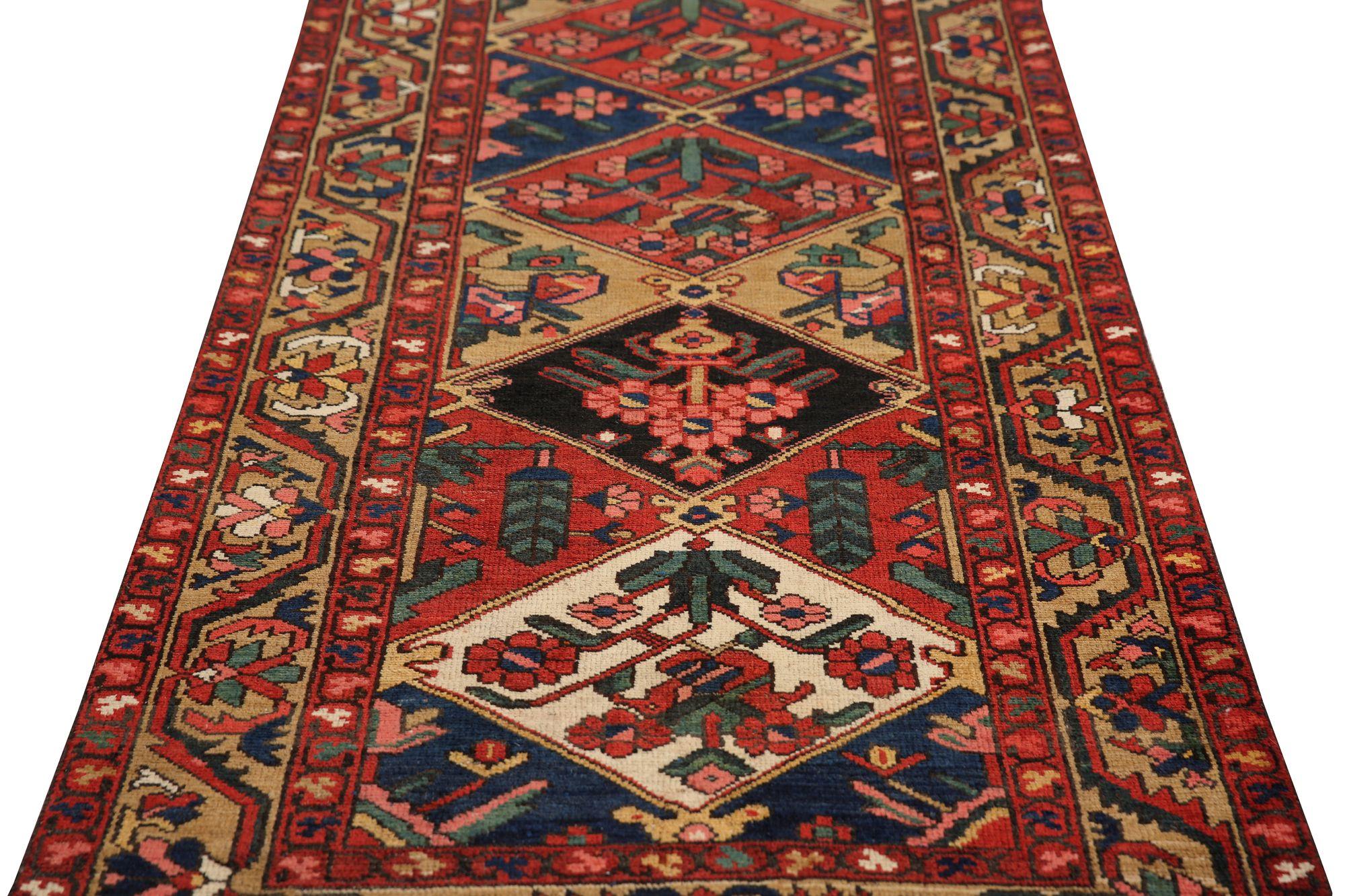 Persischer BAKHSHAIESH Läufer - Wolle Schwarz Elfenbein Rot Design - 96953 im Zustand „Hervorragend“ im Angebot in Dallas, TX