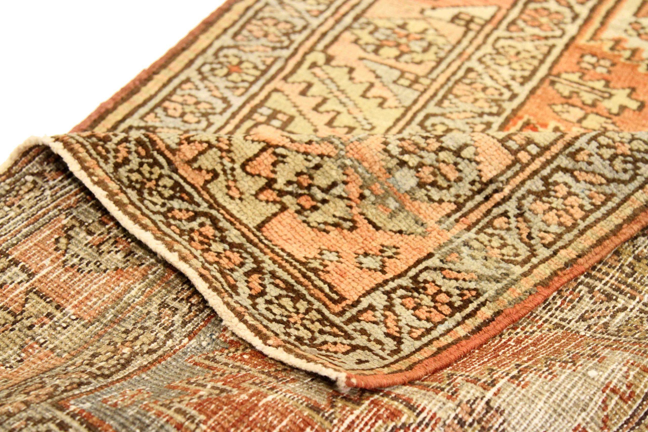 Persischer Bakhshayesh-Läufer - Wolle Elfenbein Rosa Rot Design - 75554 (Asiatisch) im Angebot