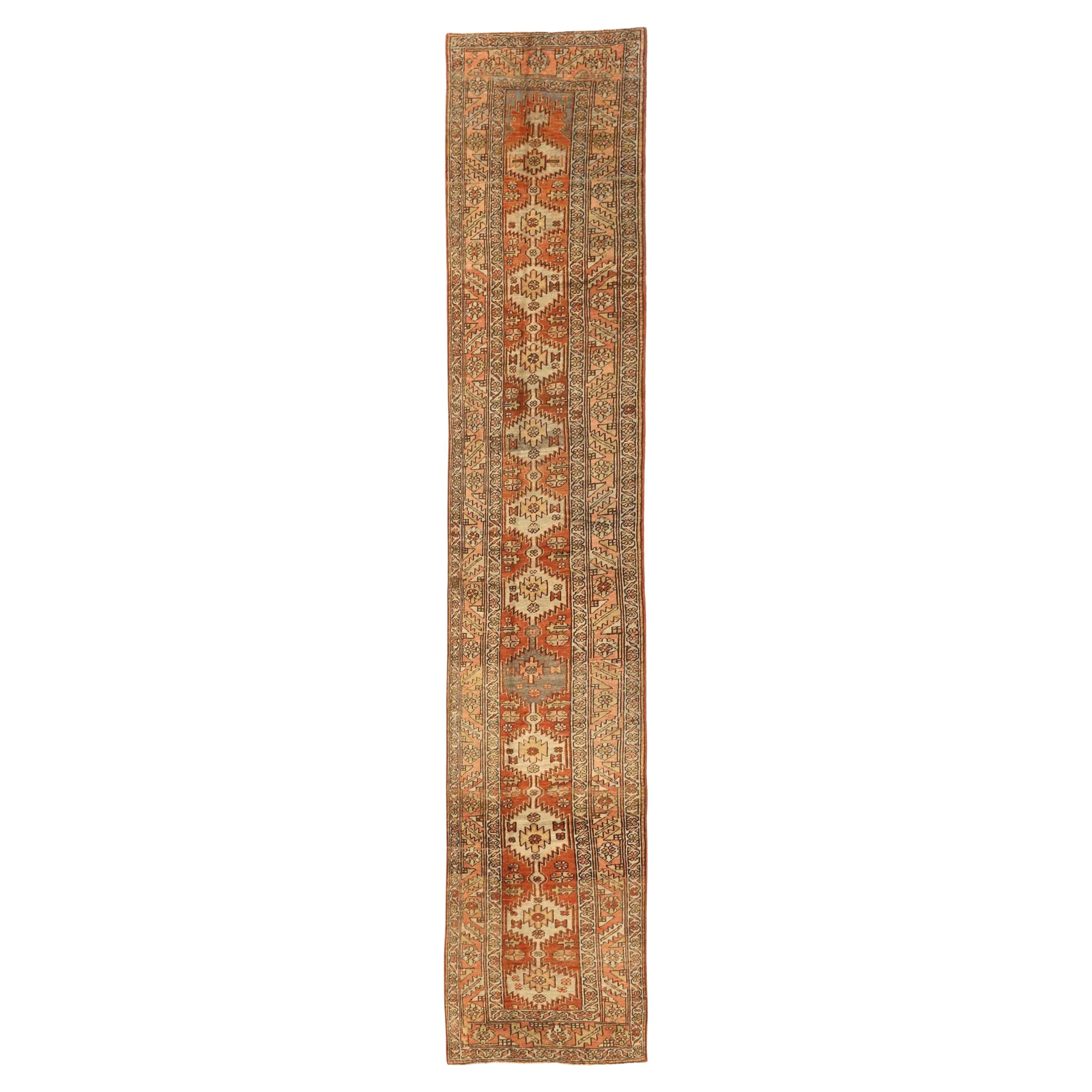 Persischer Bakhshayesh-Läufer - Wolle Elfenbein Rosa Rot Design - 75554