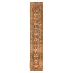 Persischer Bakhshayesh-Läufer - Wolle Elfenbein Rosa Rot Design - 75554