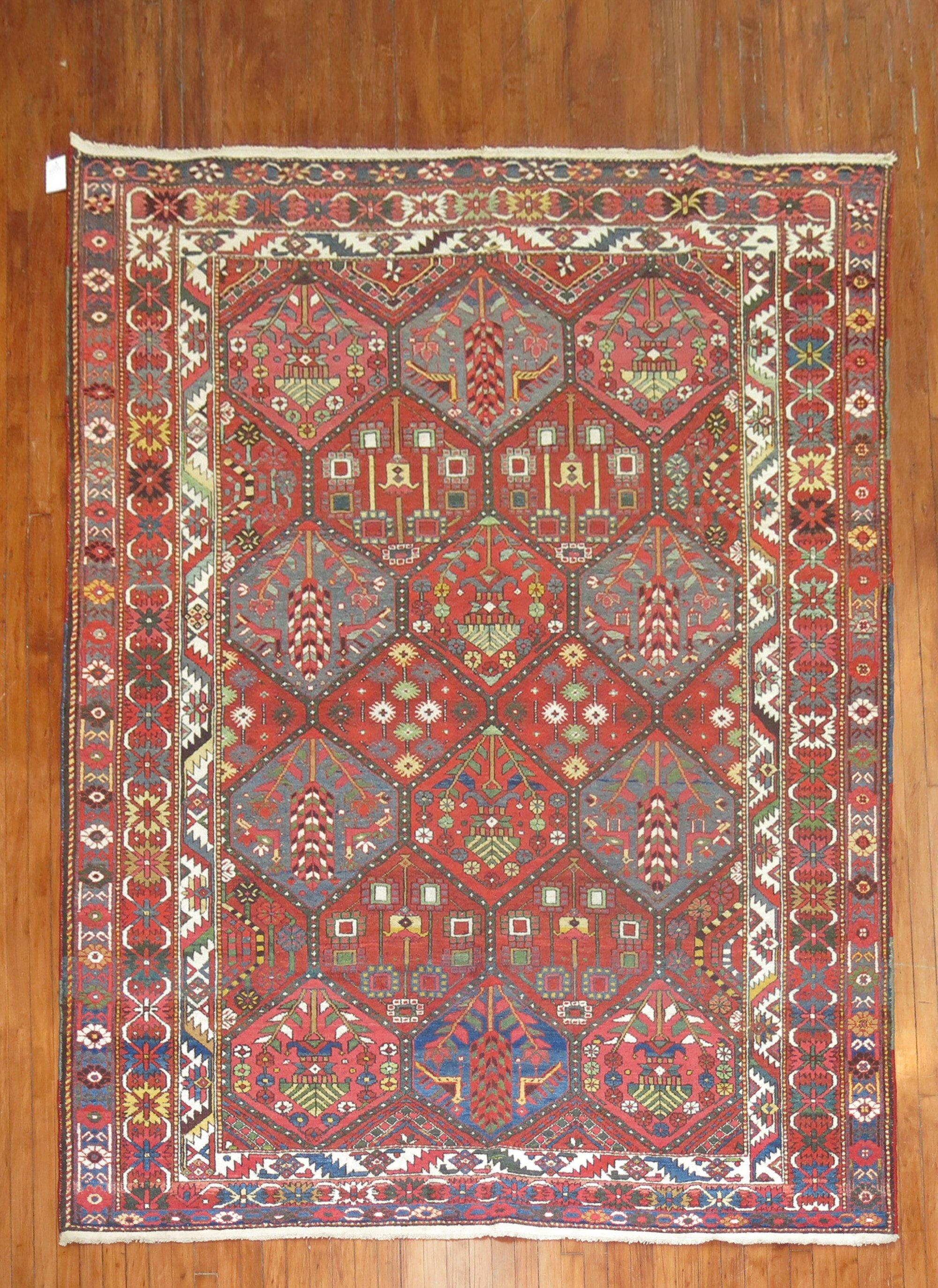 Hand-Knotted Zabihi Collection Persian Bakhtiari Rug For Sale