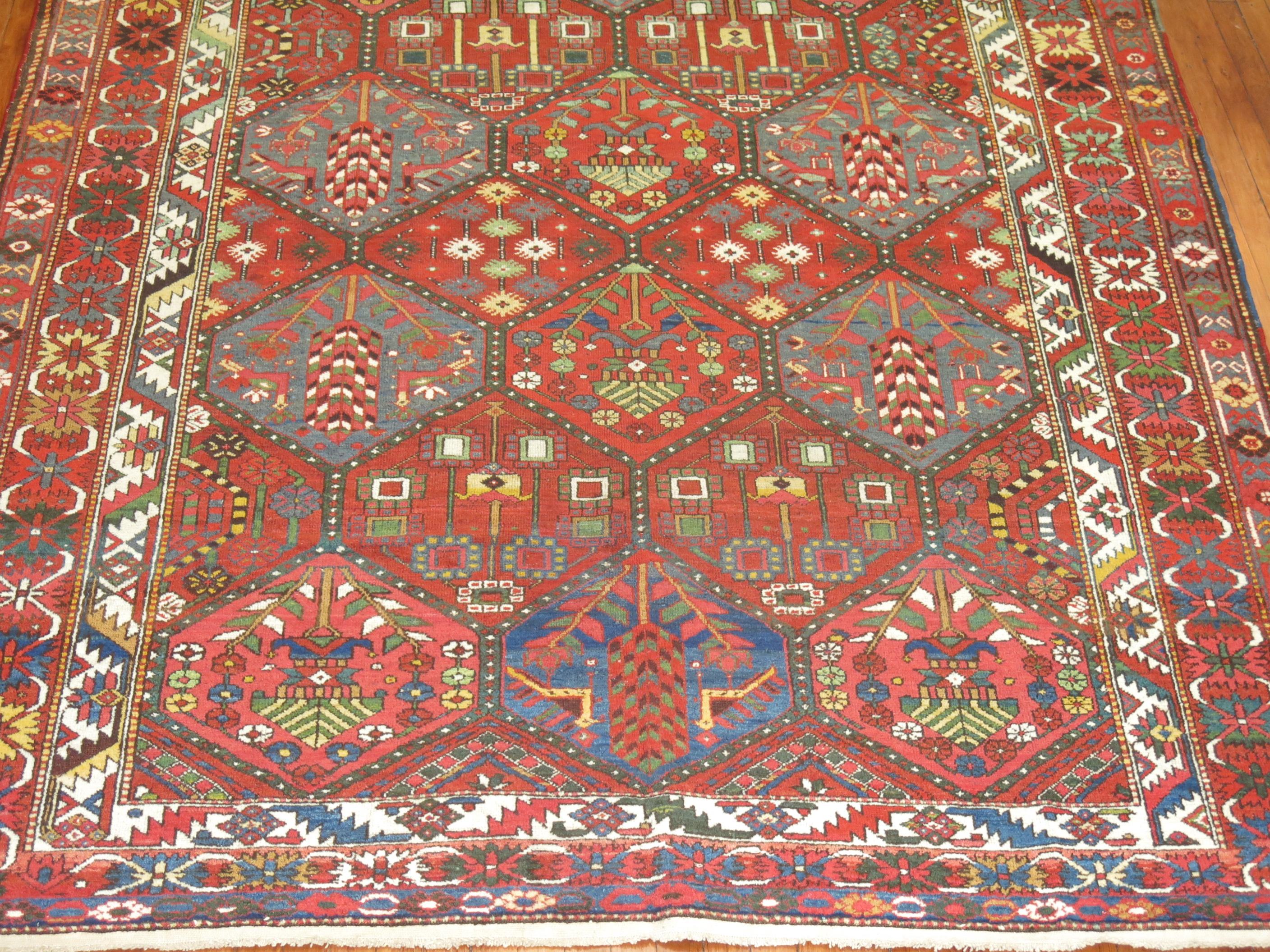 Zabihi Collection Persian Bakhtiari Rug  In Good Condition For Sale In New York, NY