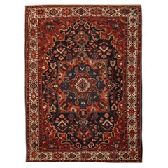 Persische Bakhtiari-Teppiche Circa 1910 - Wolle Schwarz Elfenbein Rot 72318