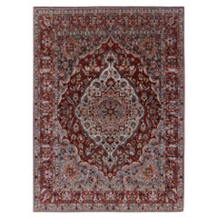 Persische Bakhtiari-Teppiche Circa 1910 - Wolle Blau Elfenbein Rosa Rot Design - 91614