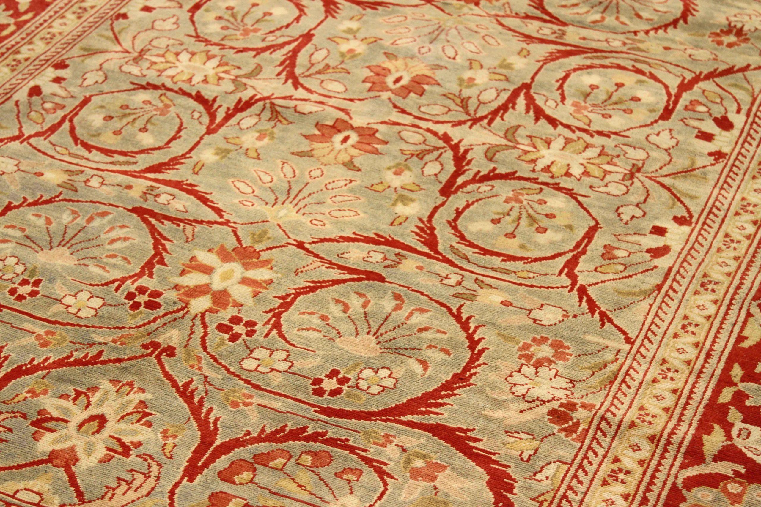 Persische Bakhtiari-Teppiche Circa 1910 - Wolle Blau Elfenbein Rot Design - 75479 (Asiatisch) im Angebot