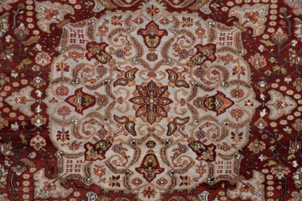 Persische Bakhtiari-Teppiche Circa 1910 - Wolle Blau Elfenbein Rot Design - 91634 (Asiatisch) im Angebot
