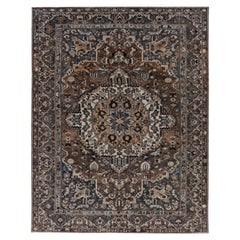 Persische Bakhtiari Teppiche CIRCA 1910 - Wolle Braun Elfenbein Gelb Design - 91615