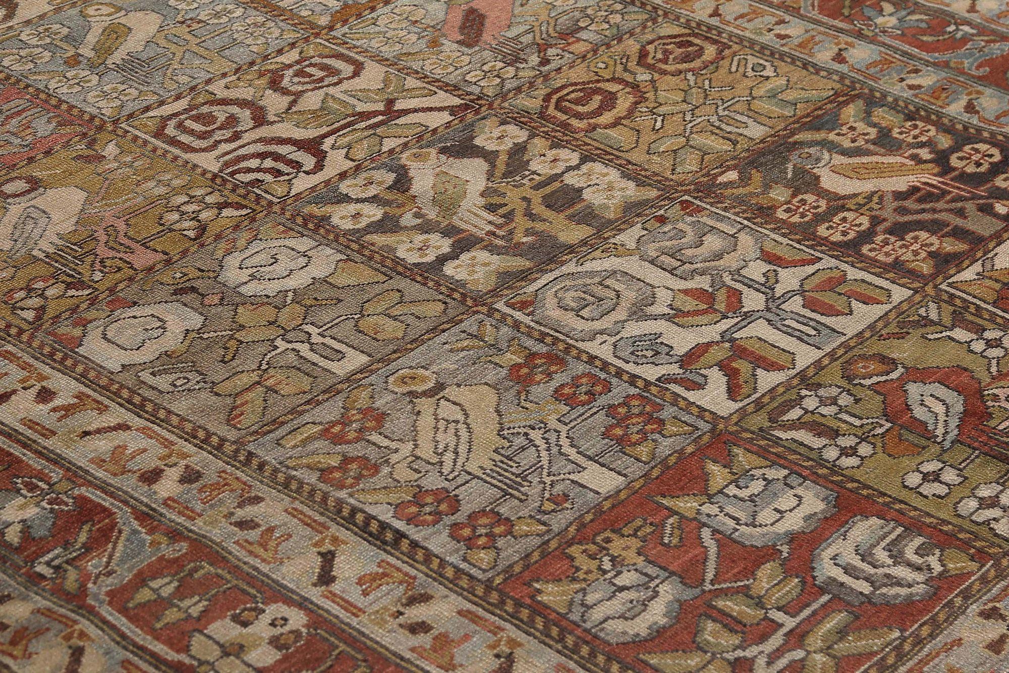 Alfombras Persas Bakhtiari - Lana Azul Marrón Marfil Rojo - 97939 Iraquí en venta
