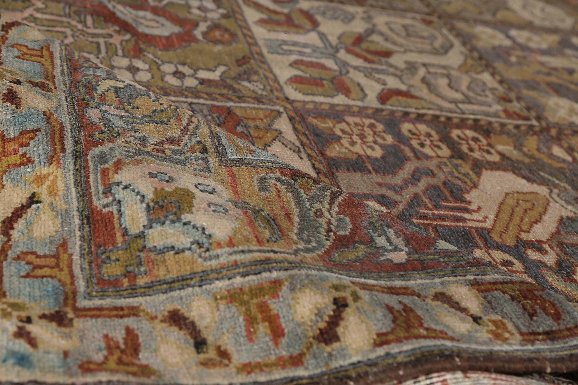Alfombras Persas Bakhtiari - Lana Azul Marrón Marfil Rojo - 97939 en Excelente estado para la venta en Dallas, TX