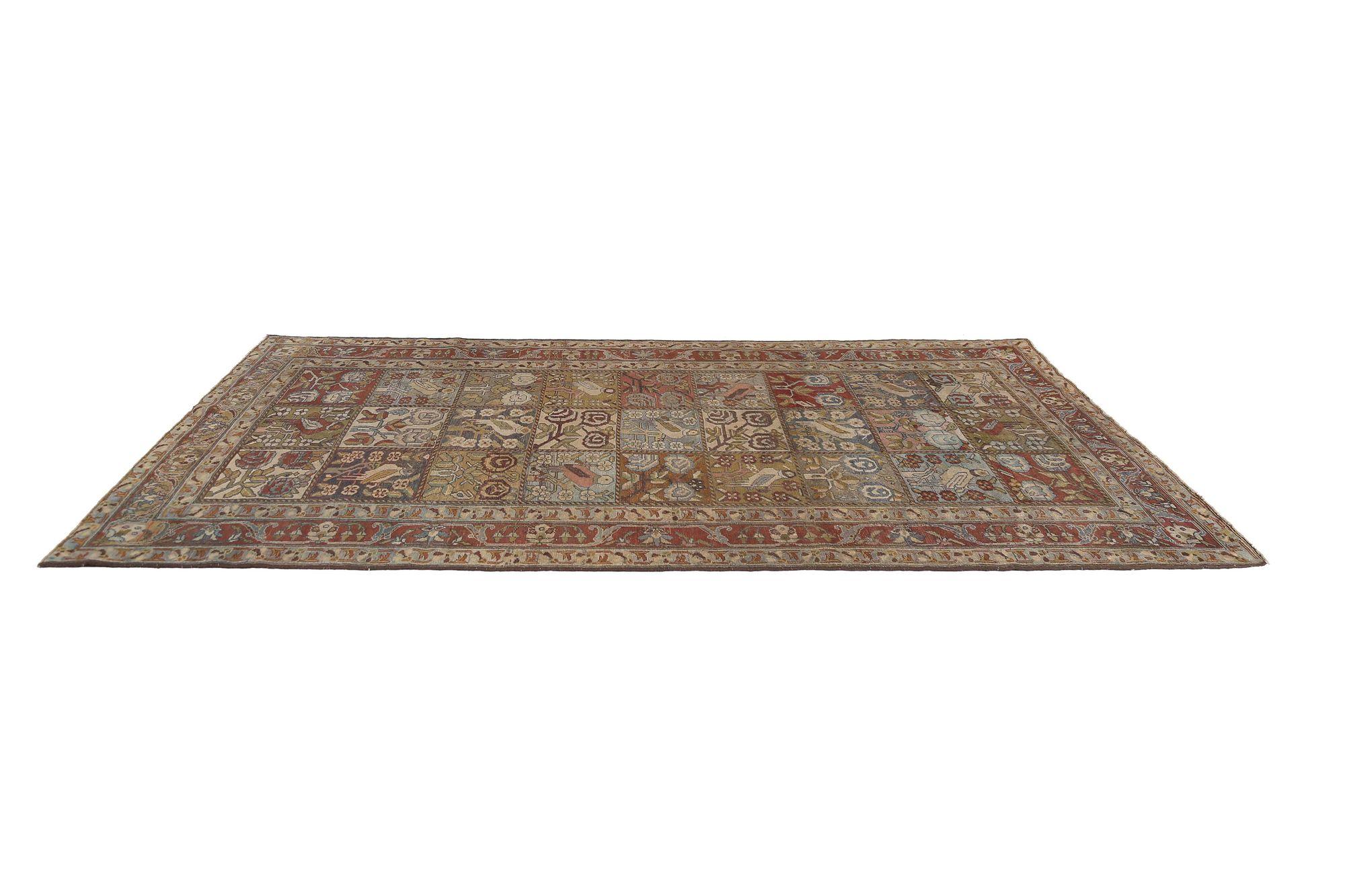 Alfombras Persas Bakhtiari - Lana Azul Marrón Marfil Rojo - 97939 siglo XX en venta