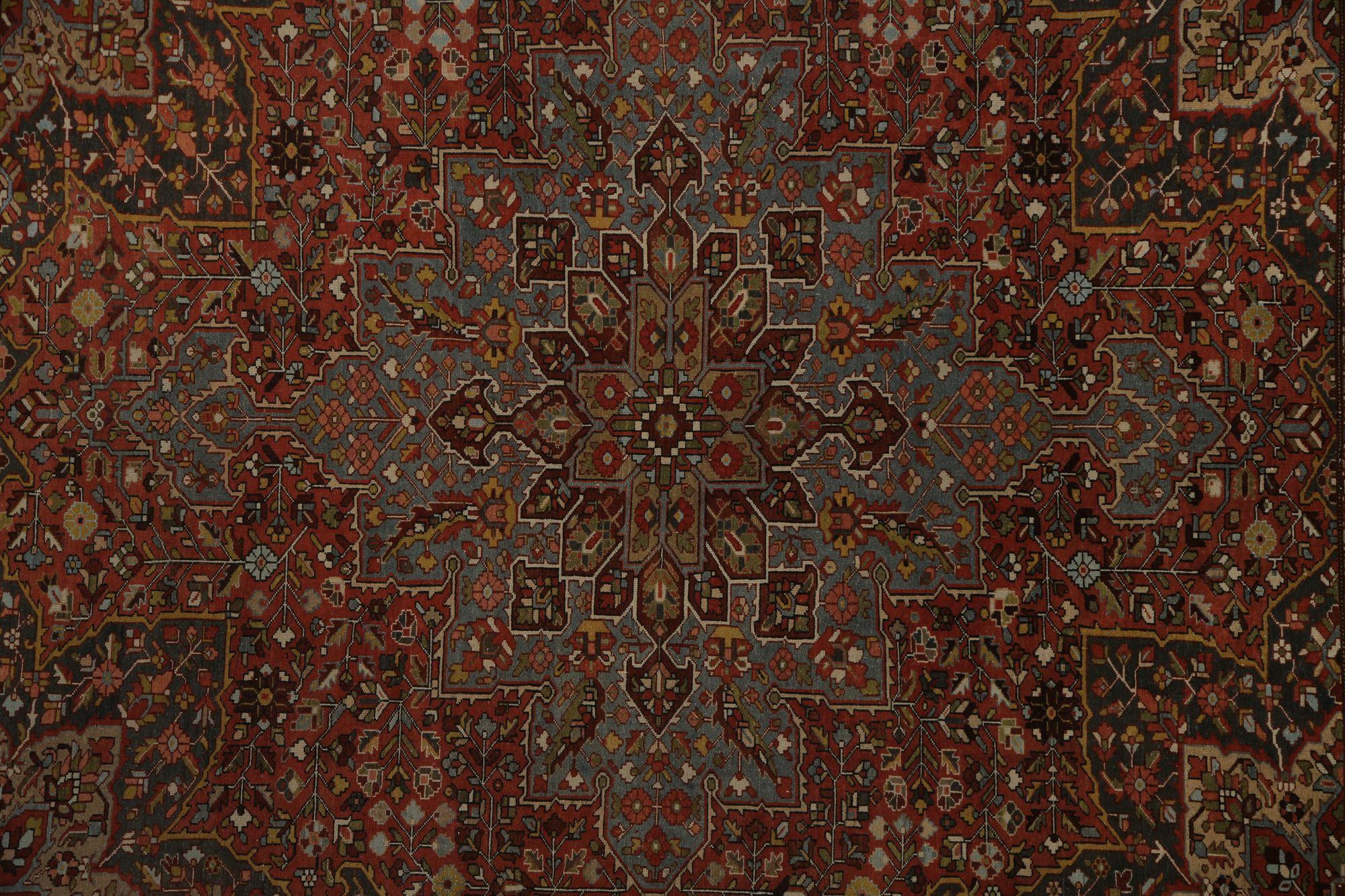 Tappeti persiani Bakhtiari - Disegno in lana blu marrone rosso - 97832 In condizioni ottime in vendita a Dallas, TX