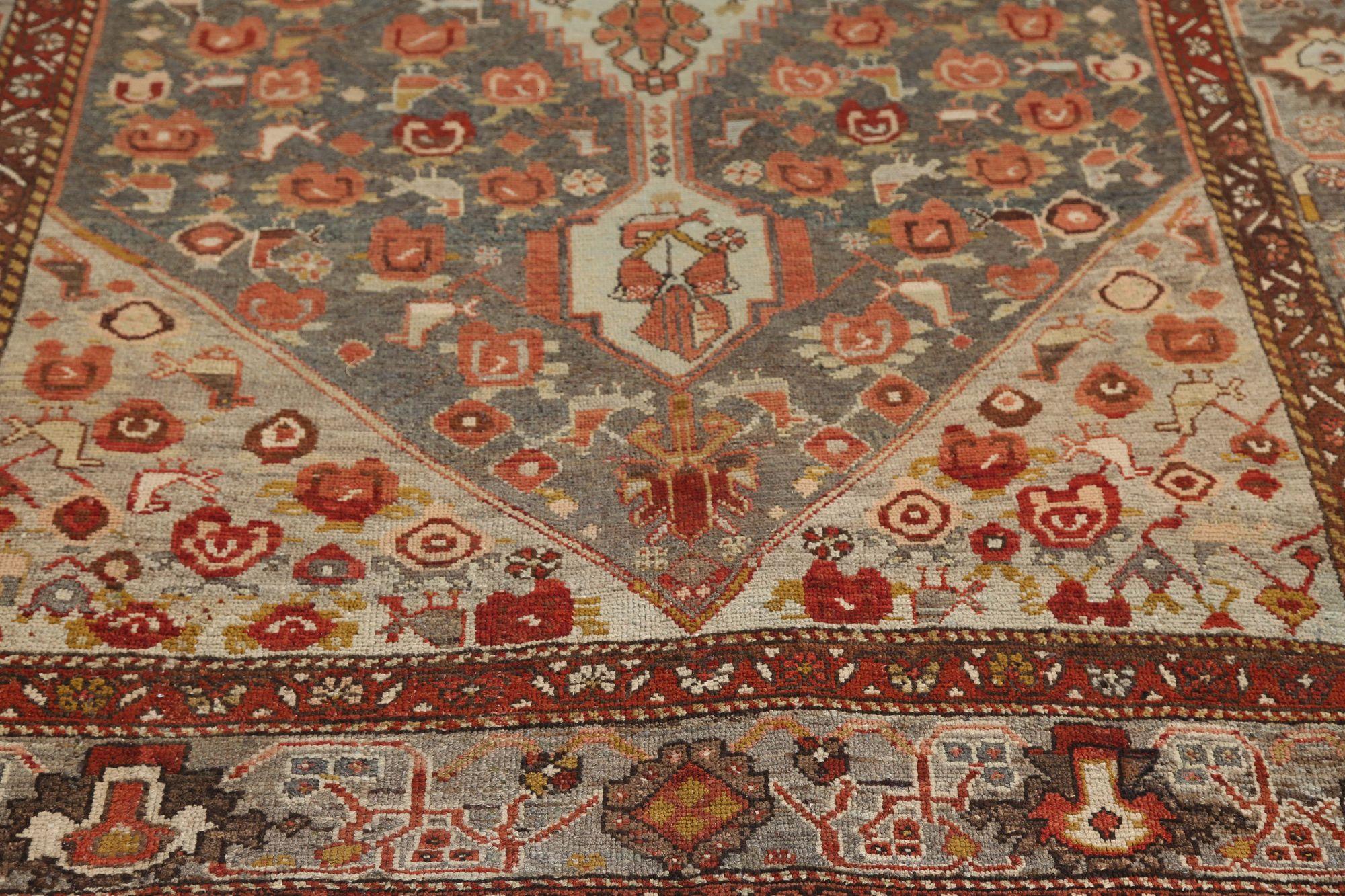Alfombras Persas Bakhtiari - Lana Azul Diseño Marfil - 96877 Iraquí en venta