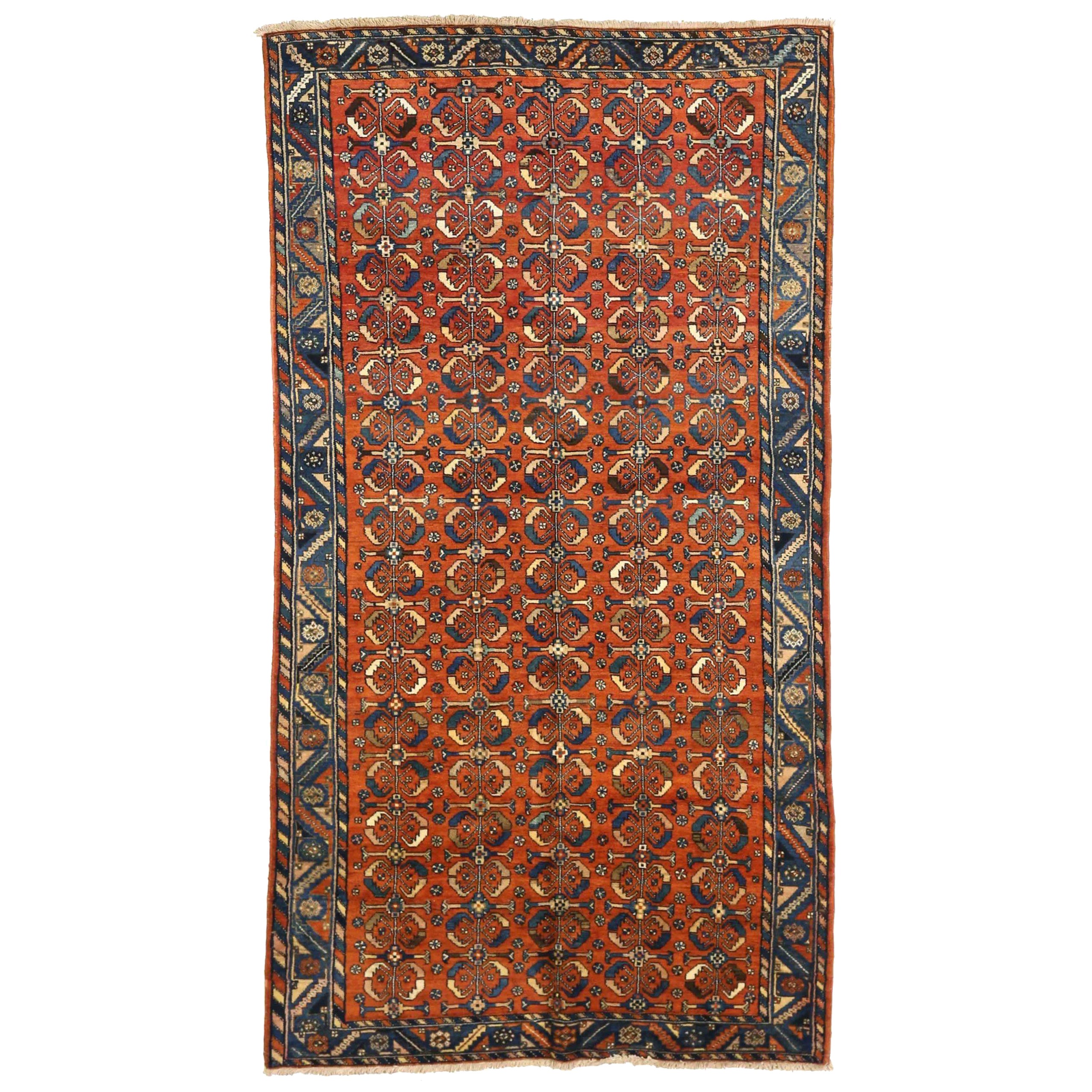 Persische Bakhtiari-Teppiche - Wolle Blau Elfenbein Rot Design - 75197