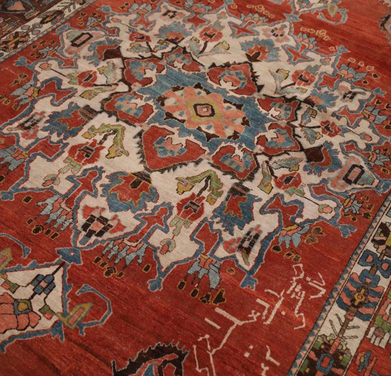 Persische Bakhtiari-Teppiche - Wolle Blau Elfenbein Rot Design - 97183 (Stammeskunst) im Angebot