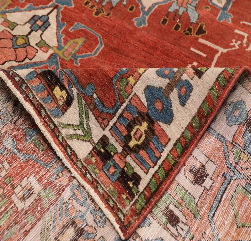 Persische Bakhtiari-Teppiche - Wolle Blau Elfenbein Rot Design - 97183 (Handgeknüpft) im Angebot