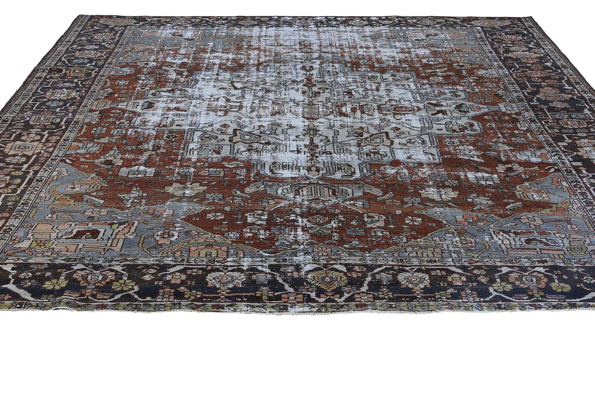 Persische Bakhtiari-Teppiche - Wolle Blau Marineblau Rot Design - 96792 (20. Jahrhundert) im Angebot