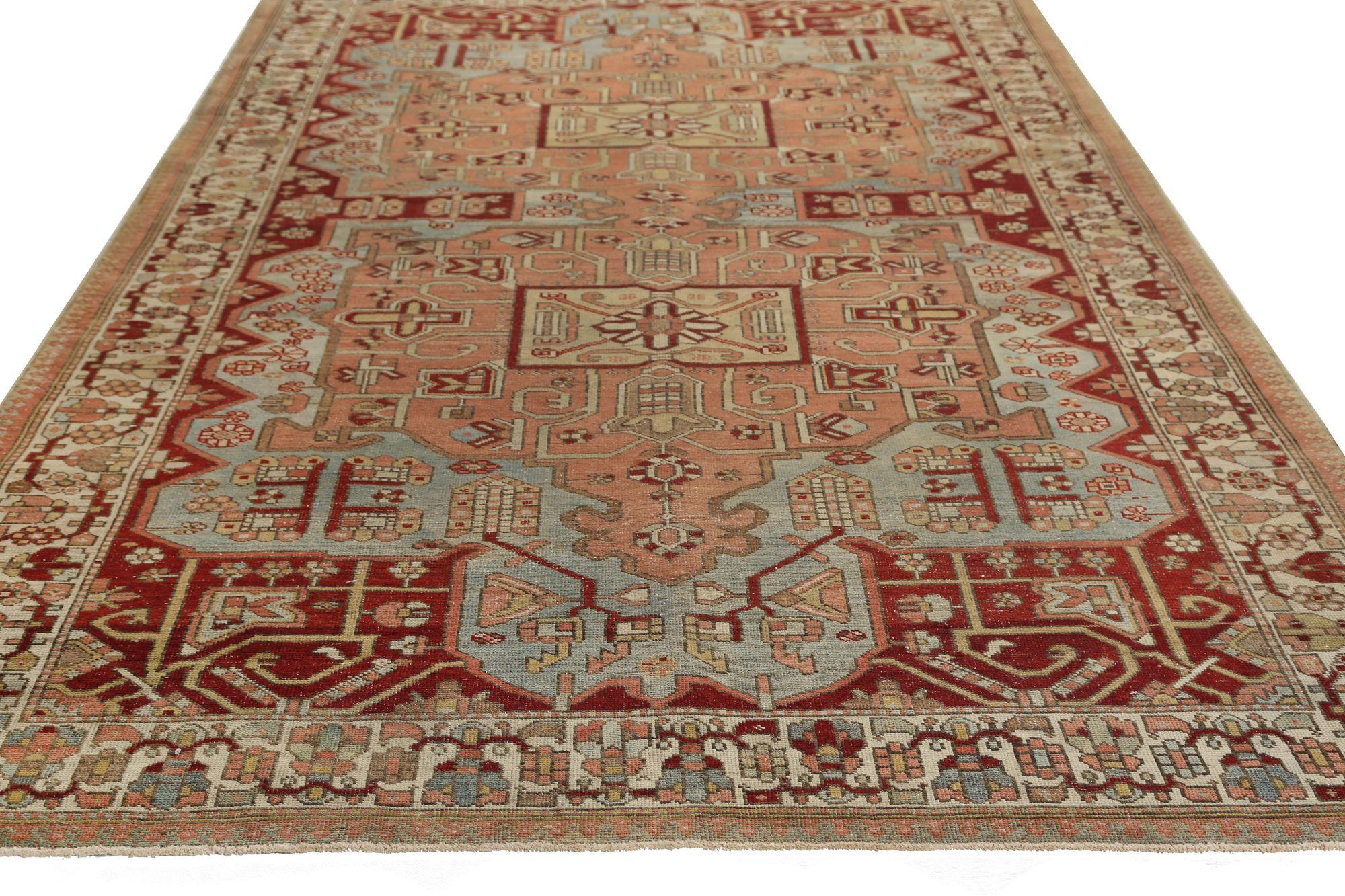 Persische Bakhtiari-Teppiche - Wolle Blau Rosa Rot Design - 96874 (Irakisch) im Angebot