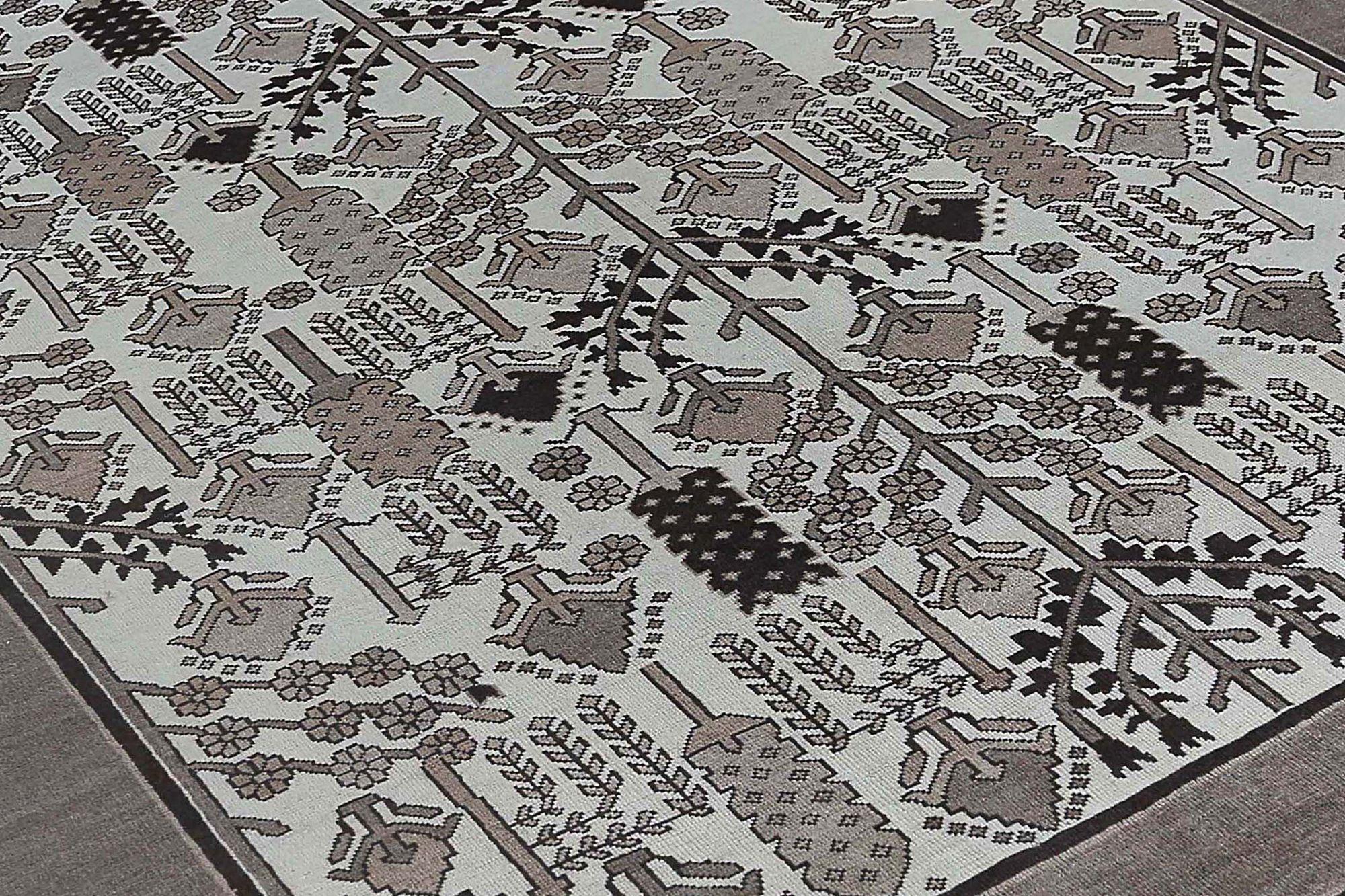 Persische Bakhtiari Teppiche - Wolle Braun Elfenbein Design - 96672 (Irakisch) im Angebot