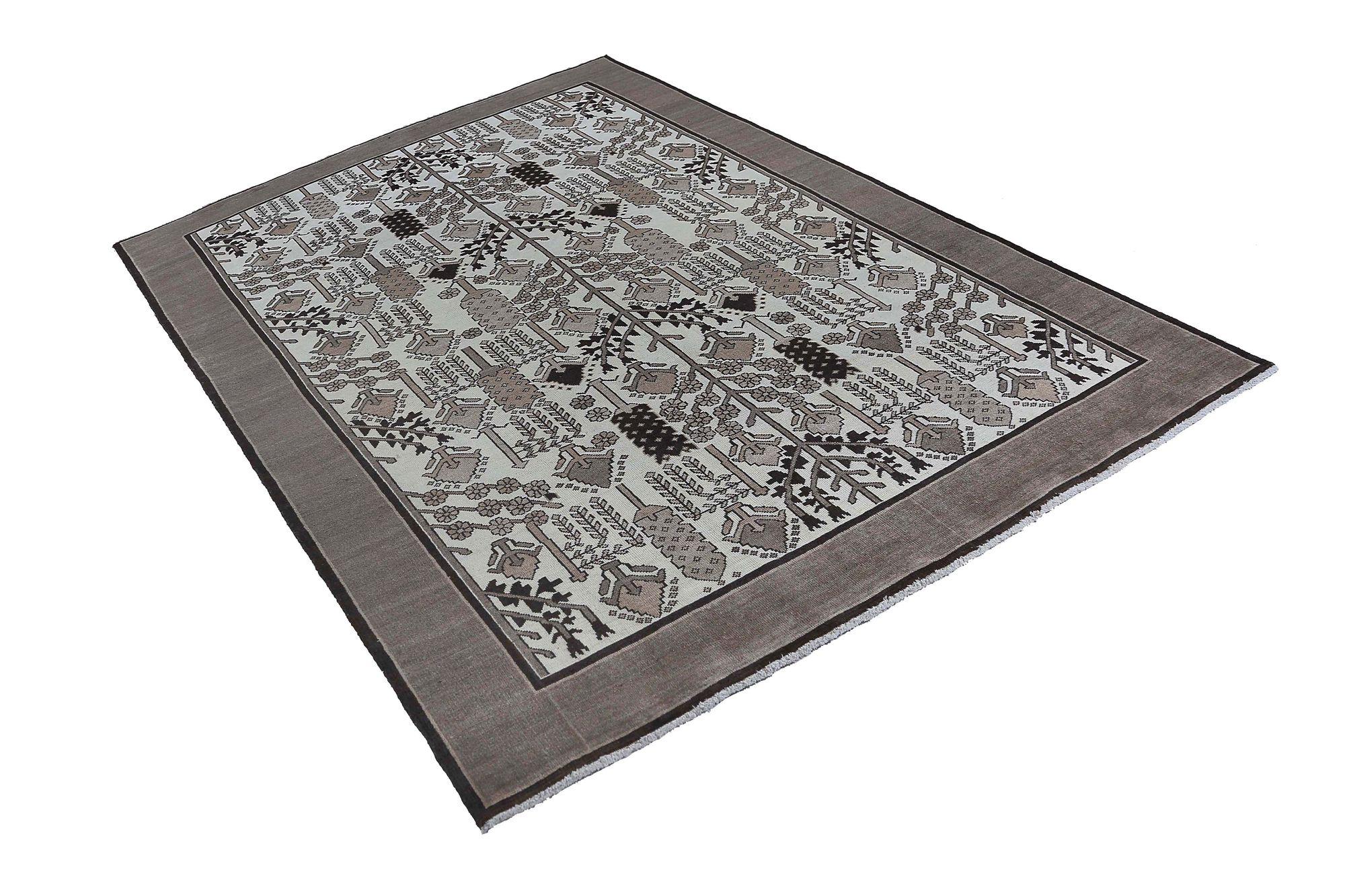 Persische Bakhtiari Teppiche - Wolle Braun Elfenbein Design - 96672 im Zustand „Hervorragend“ im Angebot in Dallas, TX