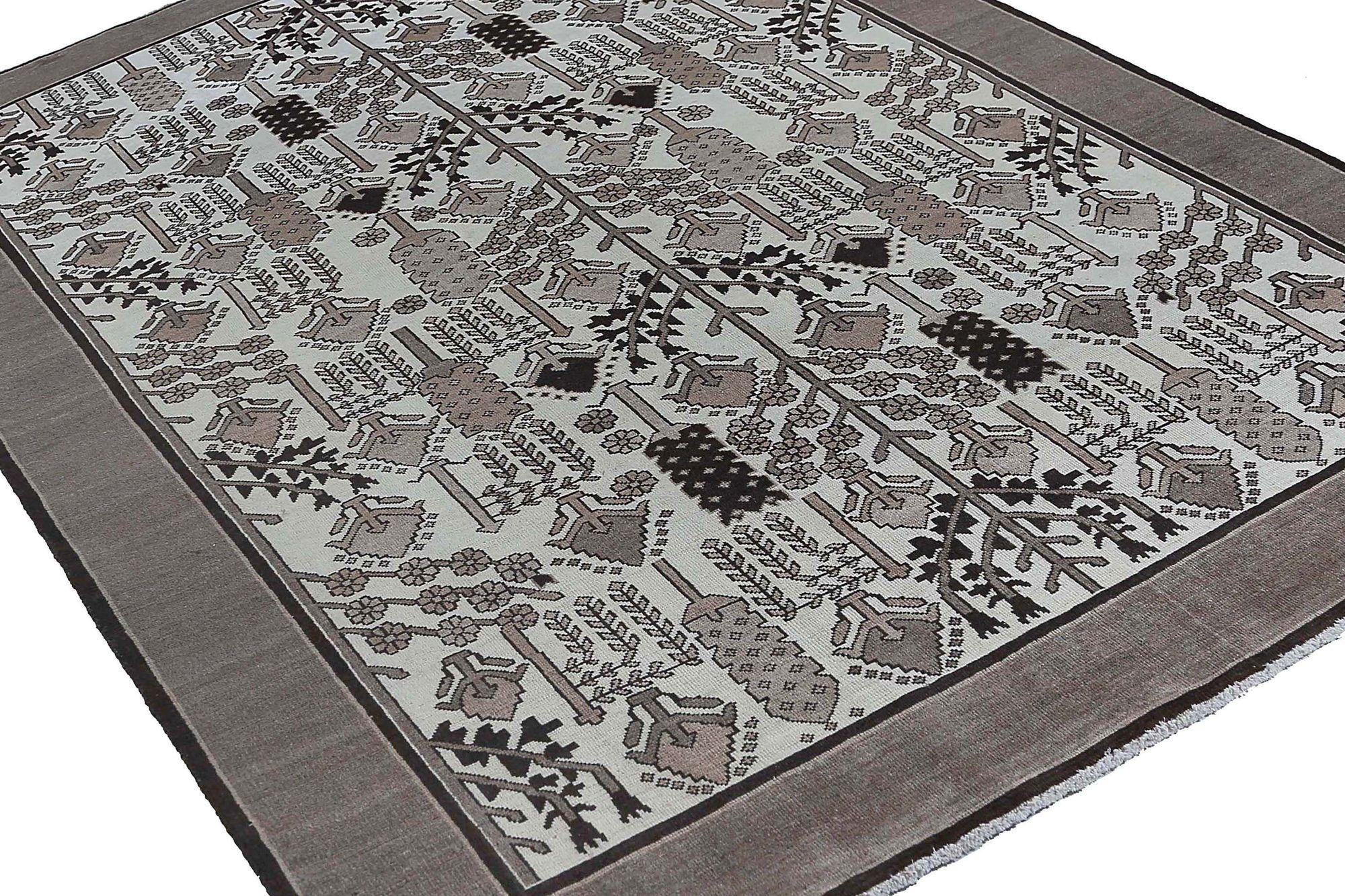 Persische Bakhtiari Teppiche - Wolle Braun Elfenbein Design - 96672 (20. Jahrhundert) im Angebot