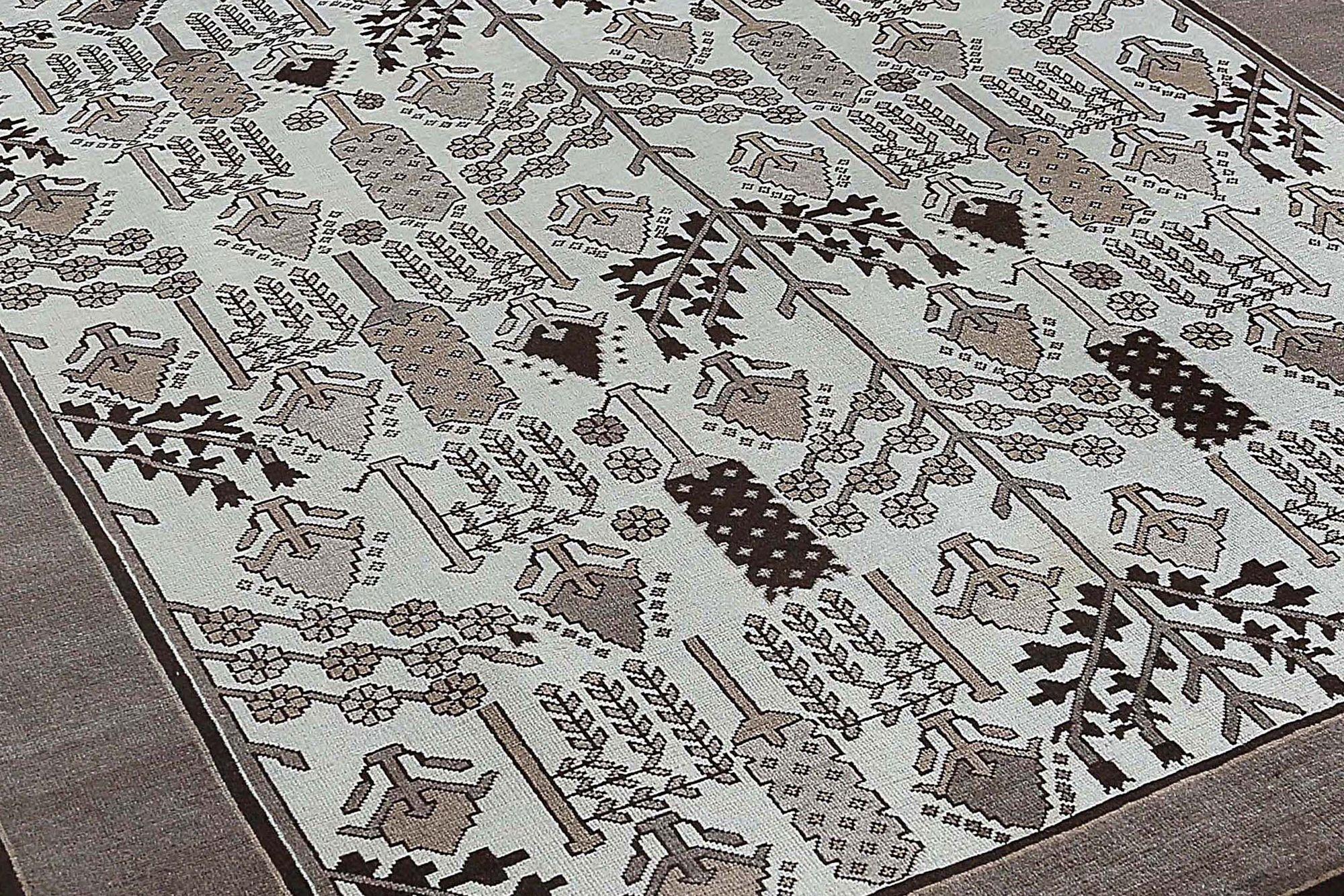 Persische Bakhtiari Teppiche - Wolle Braun Elfenbein Design - 97171 im Zustand „Hervorragend“ im Angebot in Dallas, TX