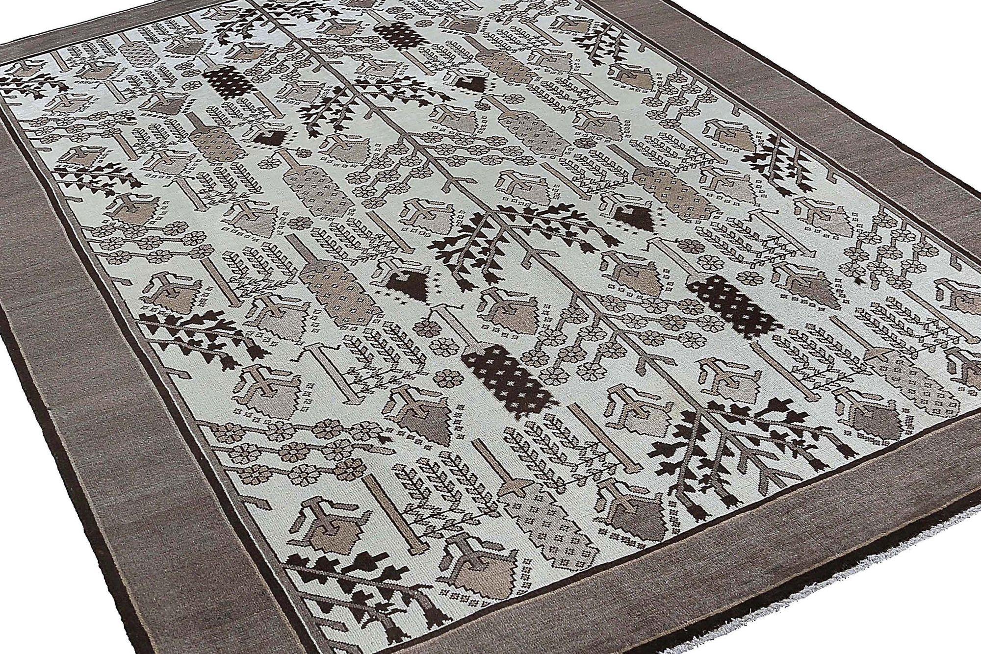 Persische Bakhtiari Teppiche - Wolle Braun Elfenbein Design - 97171 (20. Jahrhundert) im Angebot